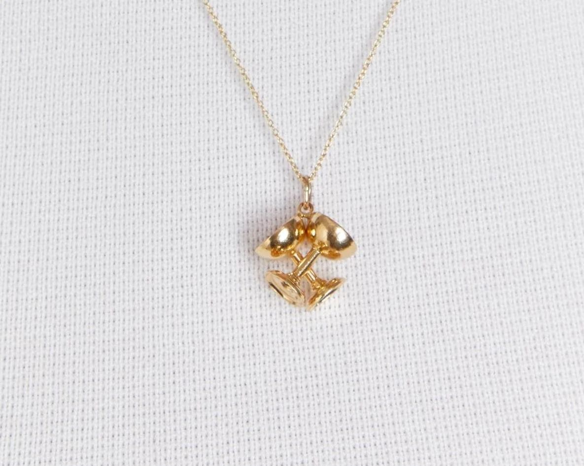 Vintage Gold Champagne Glass Pendant.jpg