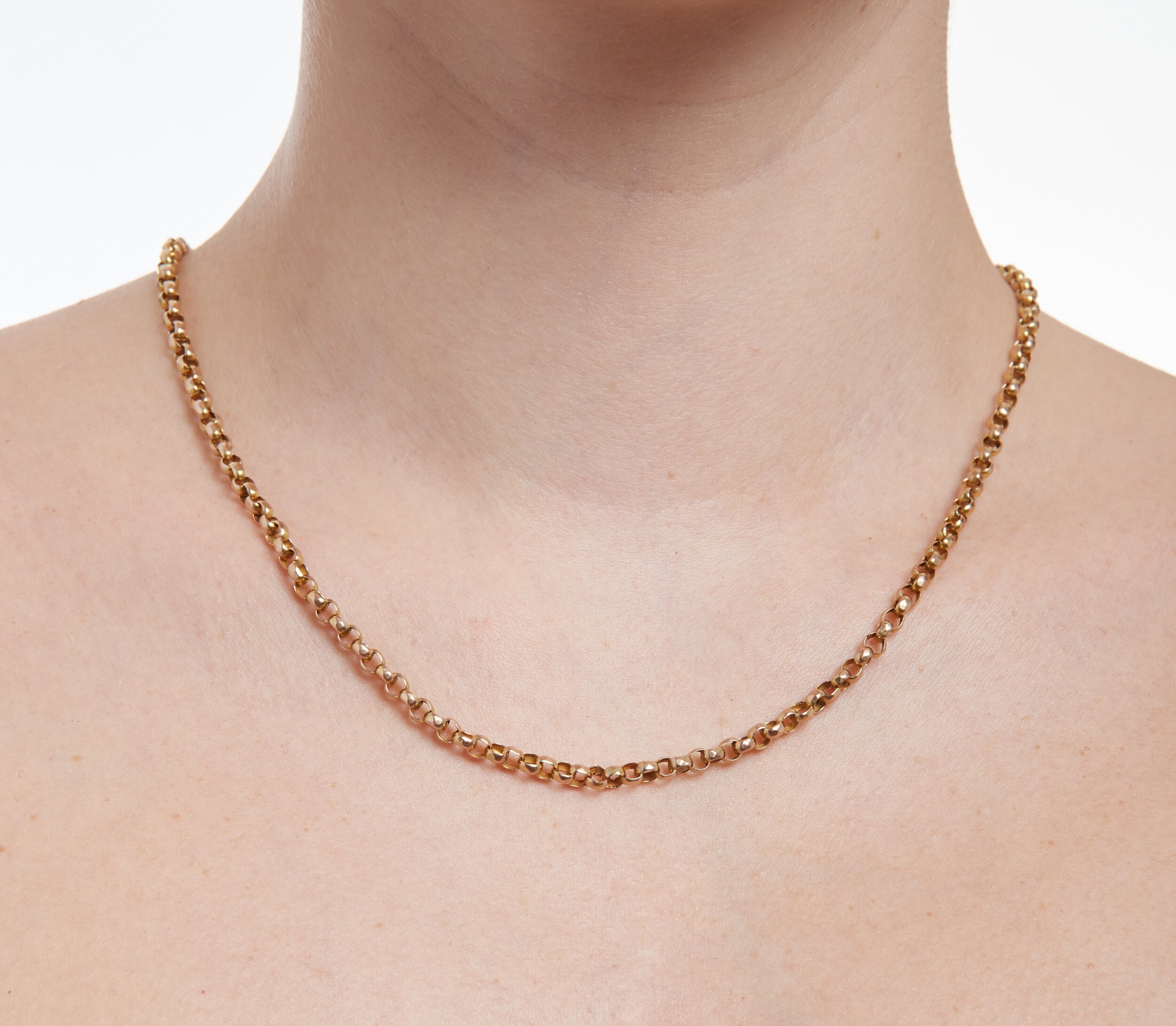18ct Belcher Rose Gold Chain Necklace | Auric Jewellery