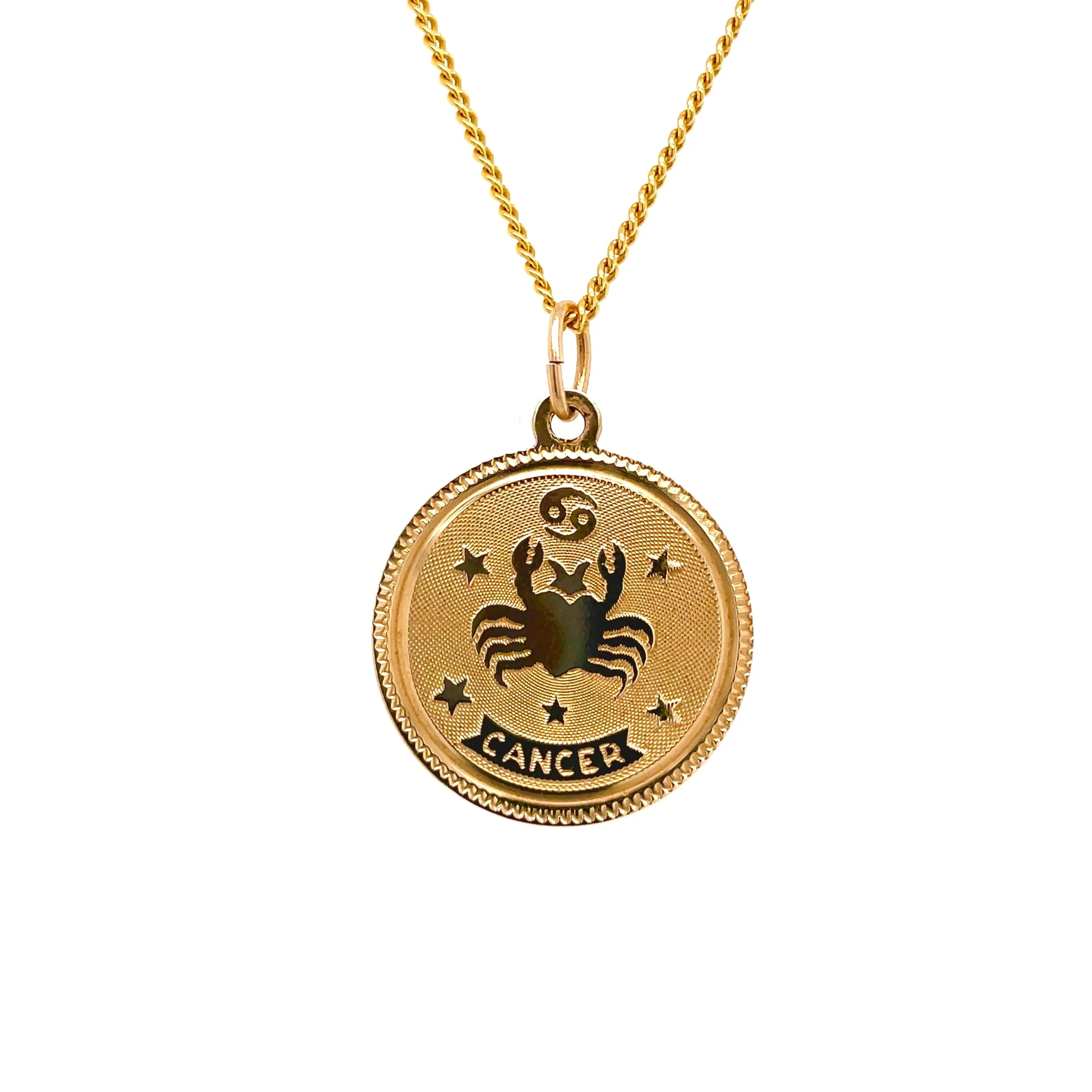 Vintage 14KT Gold Cancer Coin Necklace — Turner Tatler