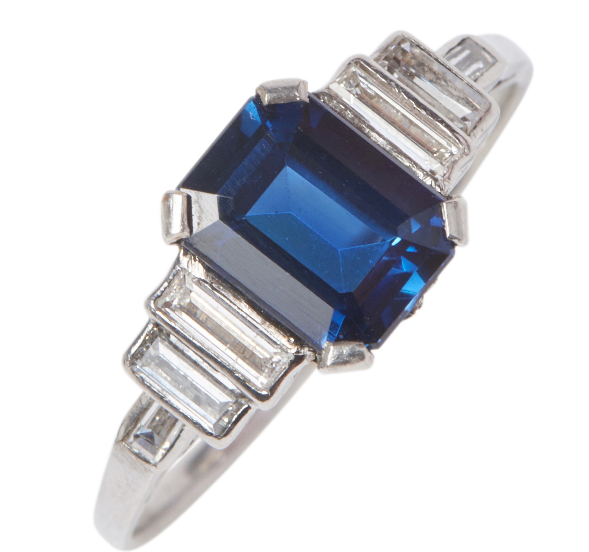 Vintage Sapphire Diamond and Platinum Ring — Turner & Tatler