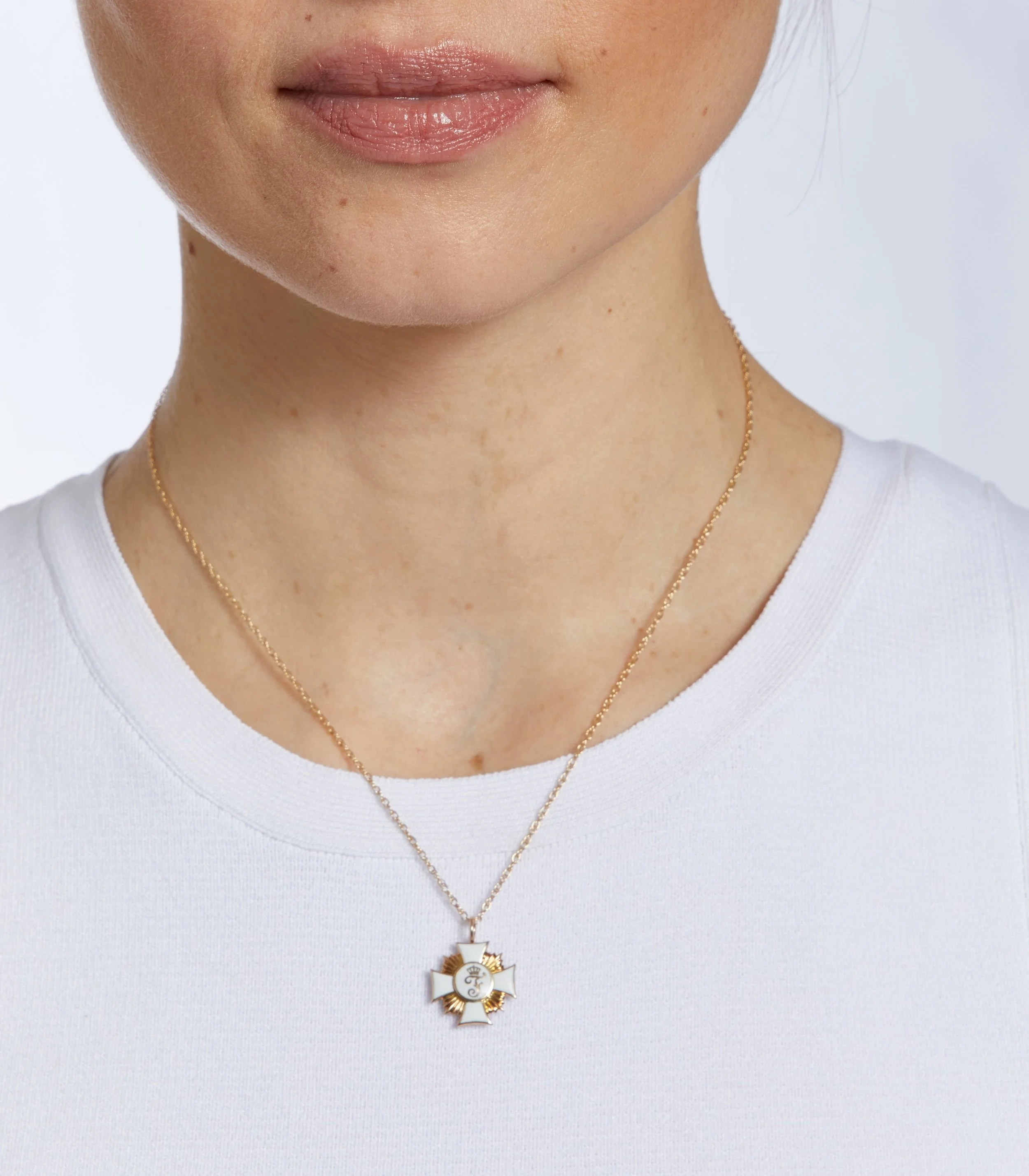 Antique Enamel and 18KT Maltese Cross Pendant — Turner Tatler