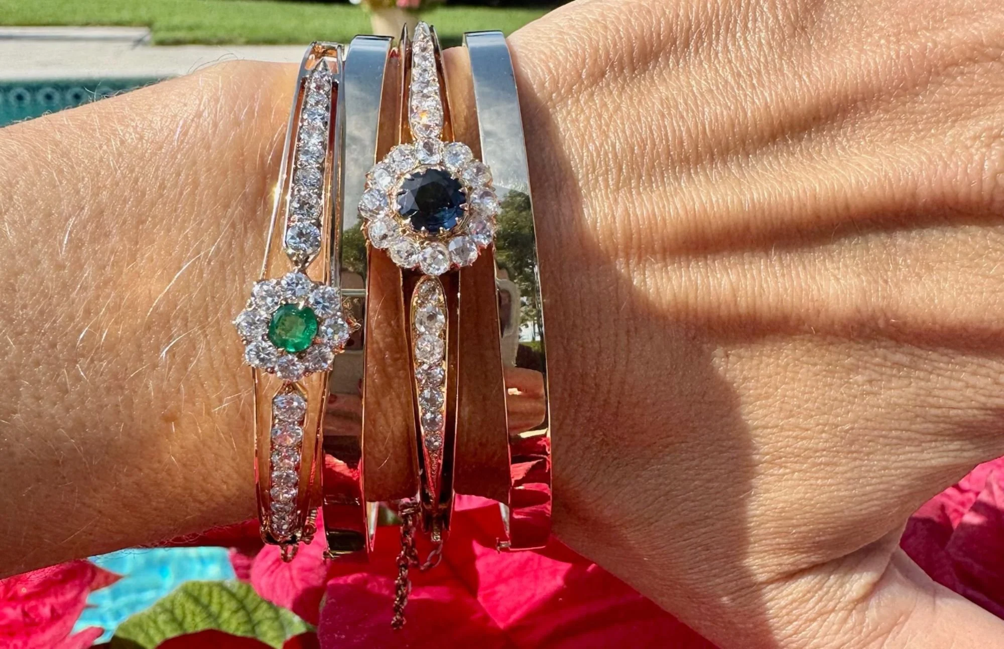 Diamond and Emerald Gold Bracelets.jpg