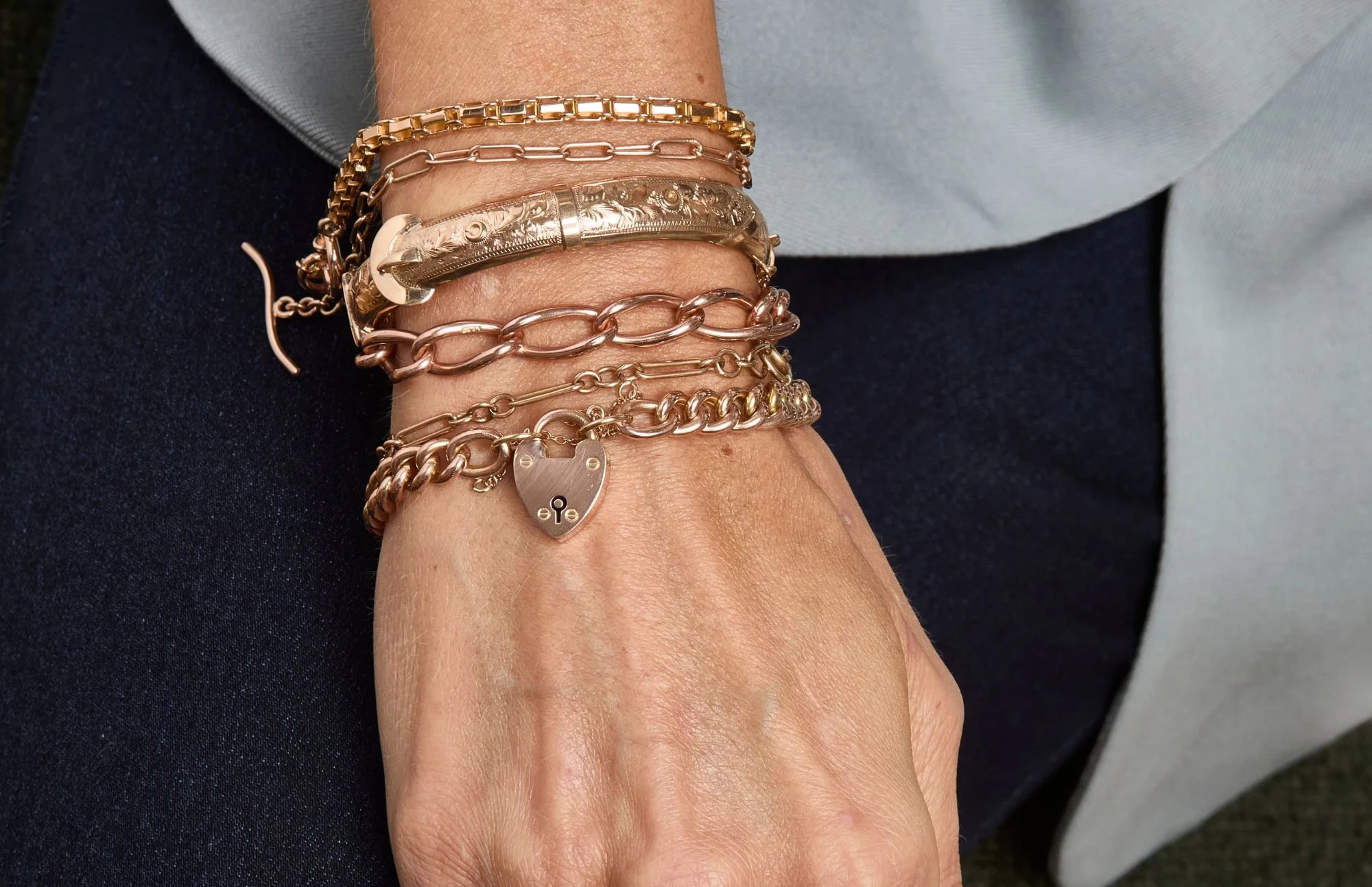 Gold Bangles and Chain Link Bracelets.jpg