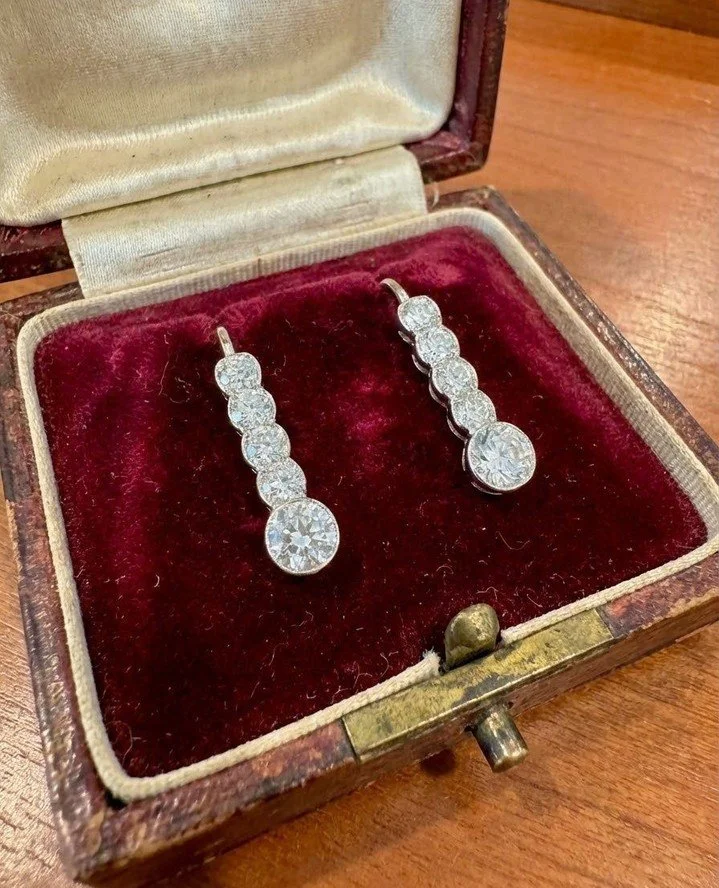 Standout pieces, these Old European Cut Diamond Drop Earrings are 'one-of-a-kind'. Cindy reimagined these from Antique brooches to create the most magnificent pair of earrings that sparkle from every angle.