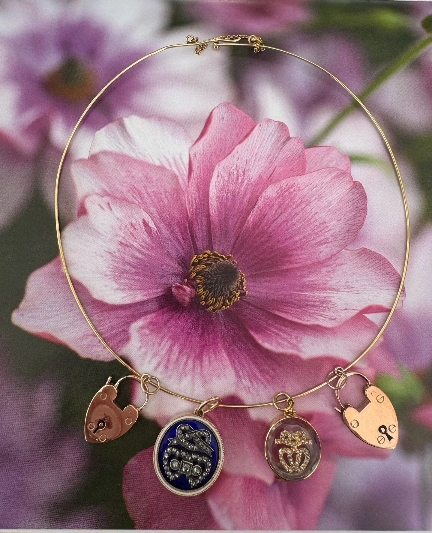 Perfect for Mom: Little hearts with a lot of history. Sweet, symbolic, and full of character. Suspended on a delicate gold wire necklace, each charm feels like a tiny keepsake.