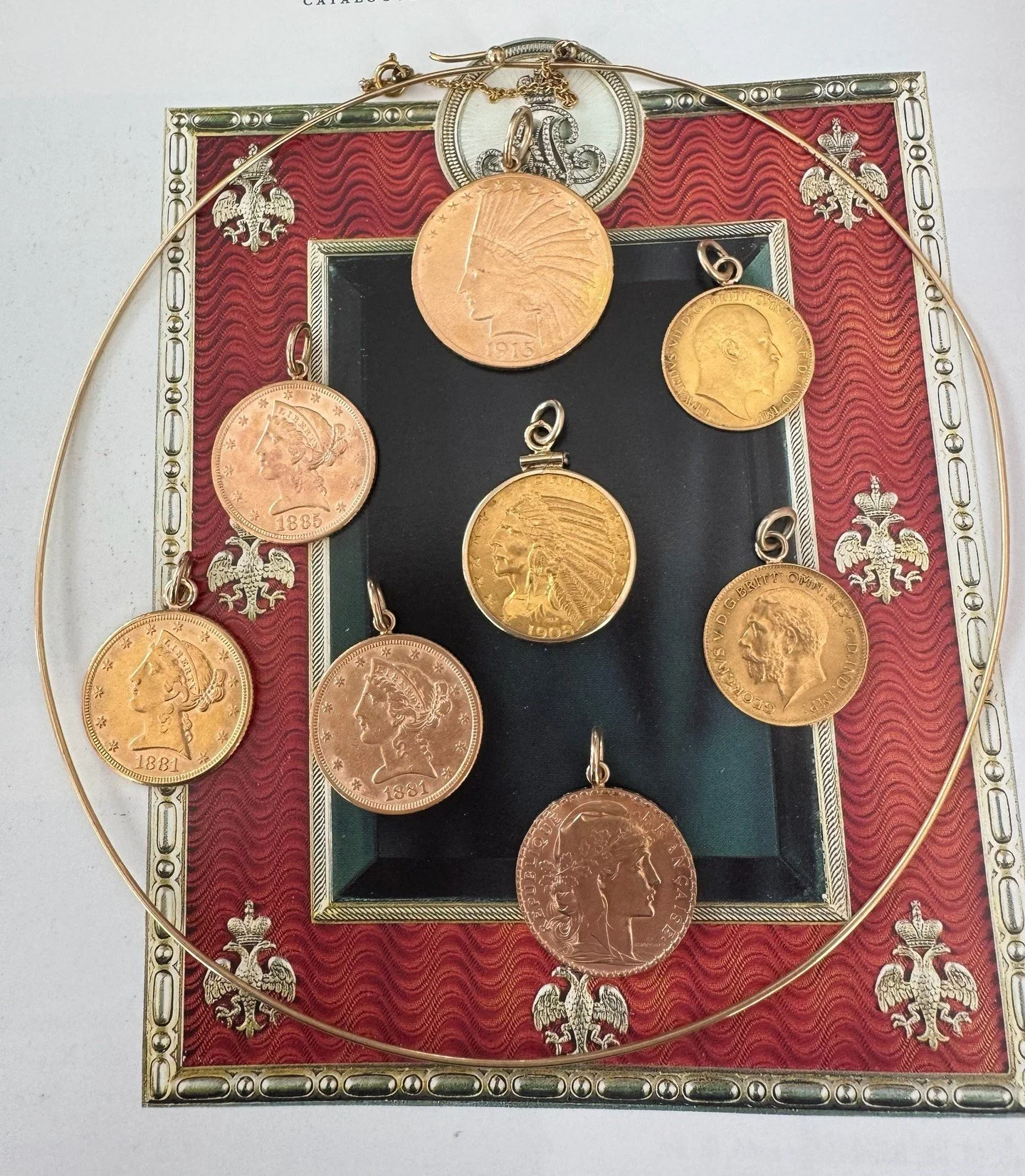 Gold coins that carry more than beauty.⁠
⁠
Rich with history, symbolism, and unmistakable character, each piece feels like a tiny artifact transformed into something deeply wearable.⁠
⁠
DM for details.