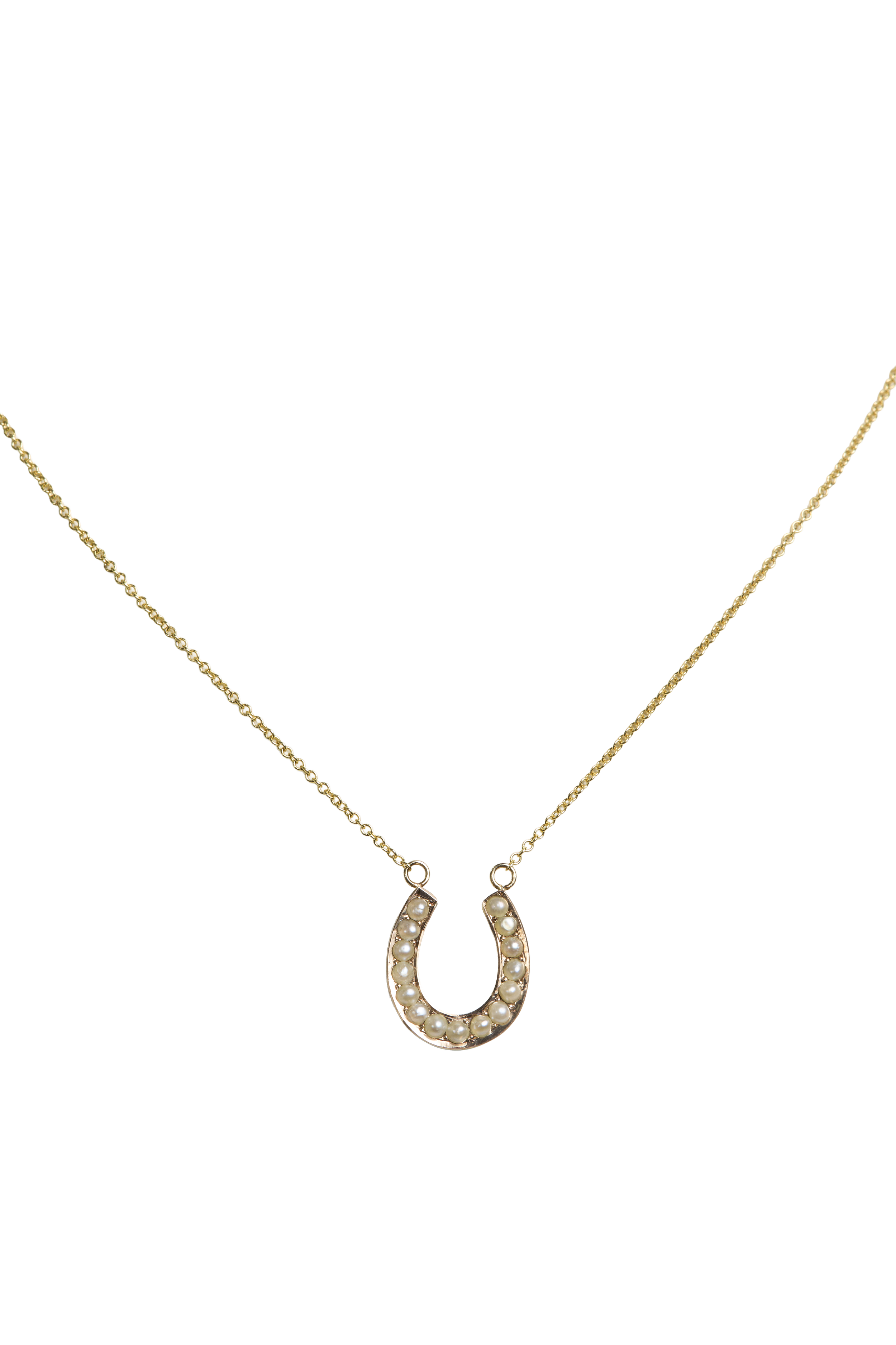 Antique Seed Pearl Horseshoe Necklace