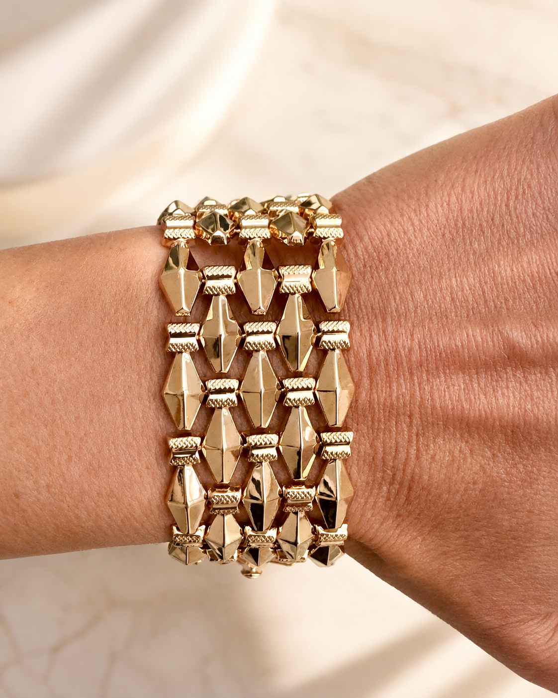 Retro 1940s 18KT Rose Gold Bracelet