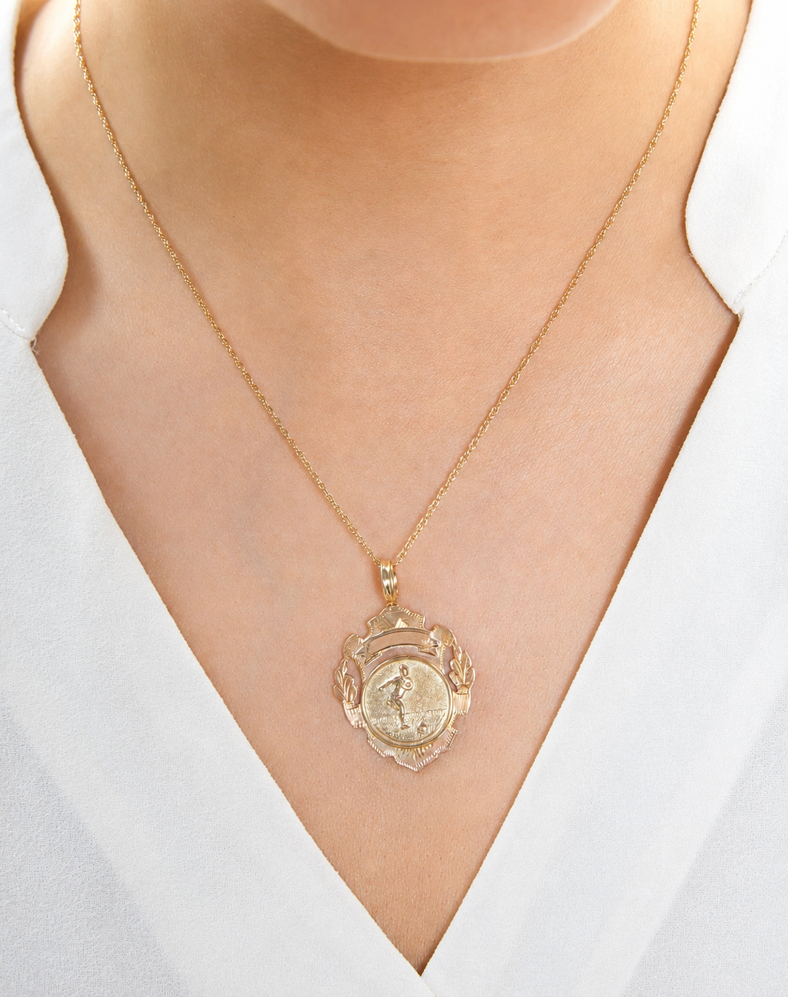 Vintage Antique Gold Soccer Pendant.png