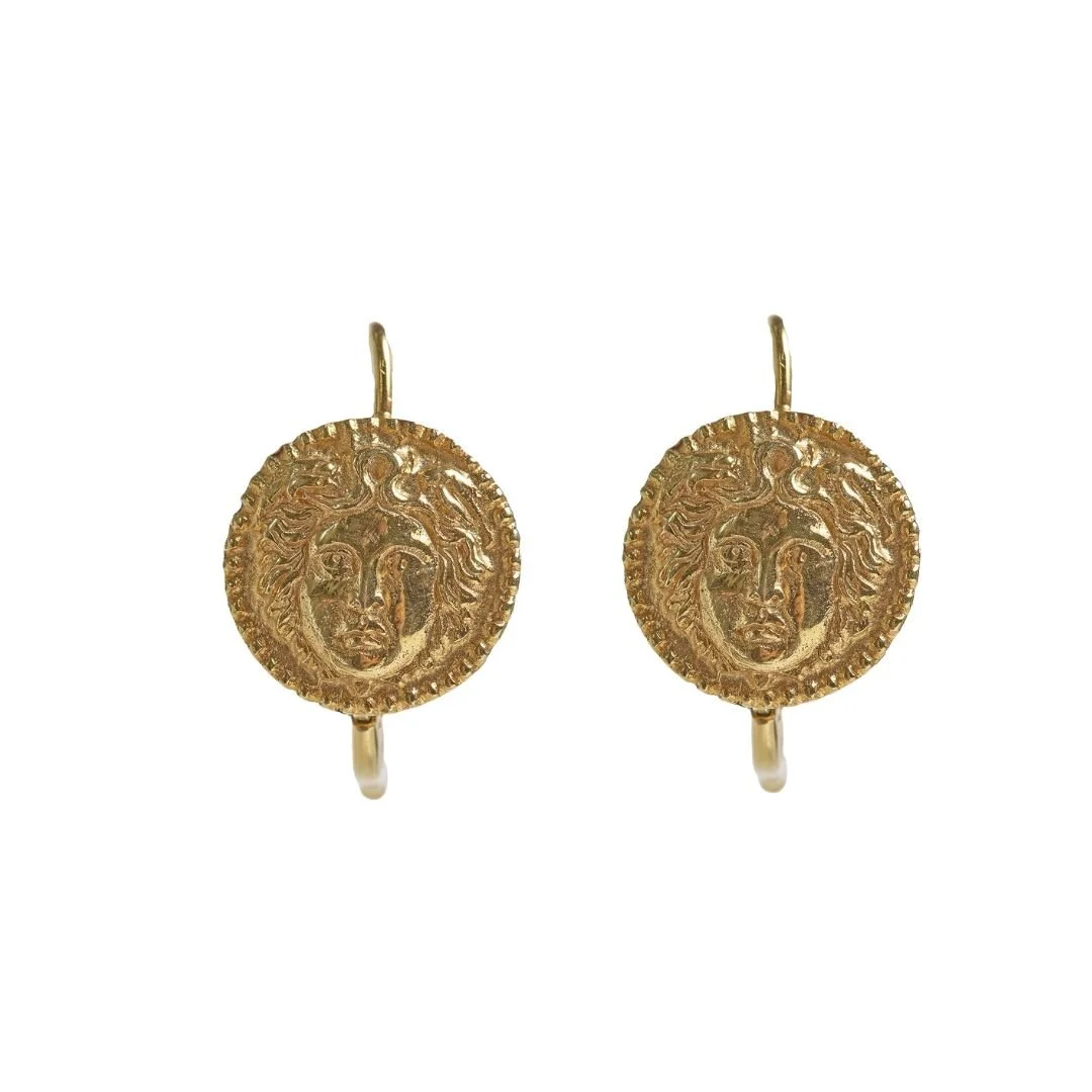 Vintage 14KT Medusa Head Earrings