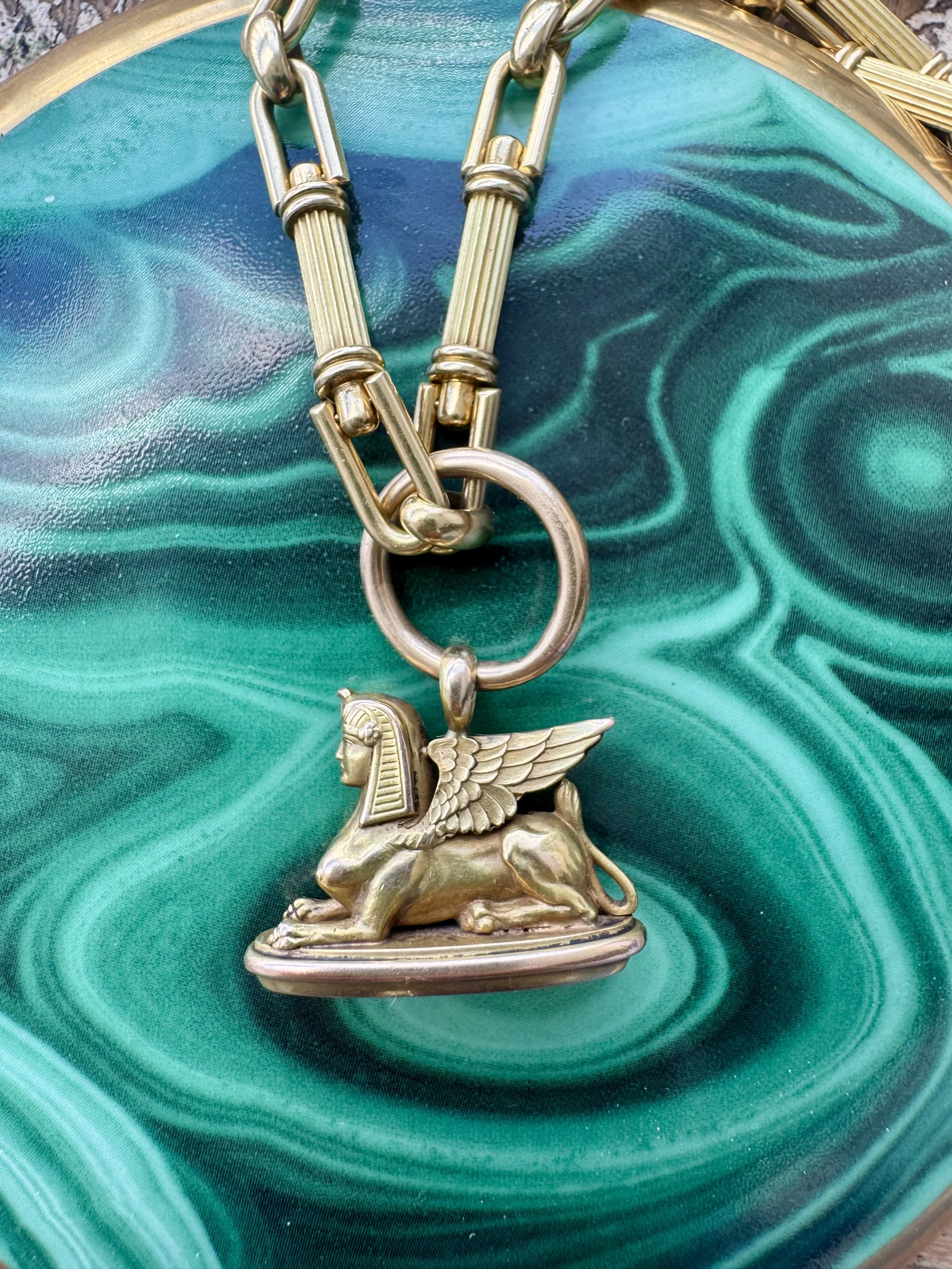 Antique Egyptian Revival Sphinx Fob/Pendant
