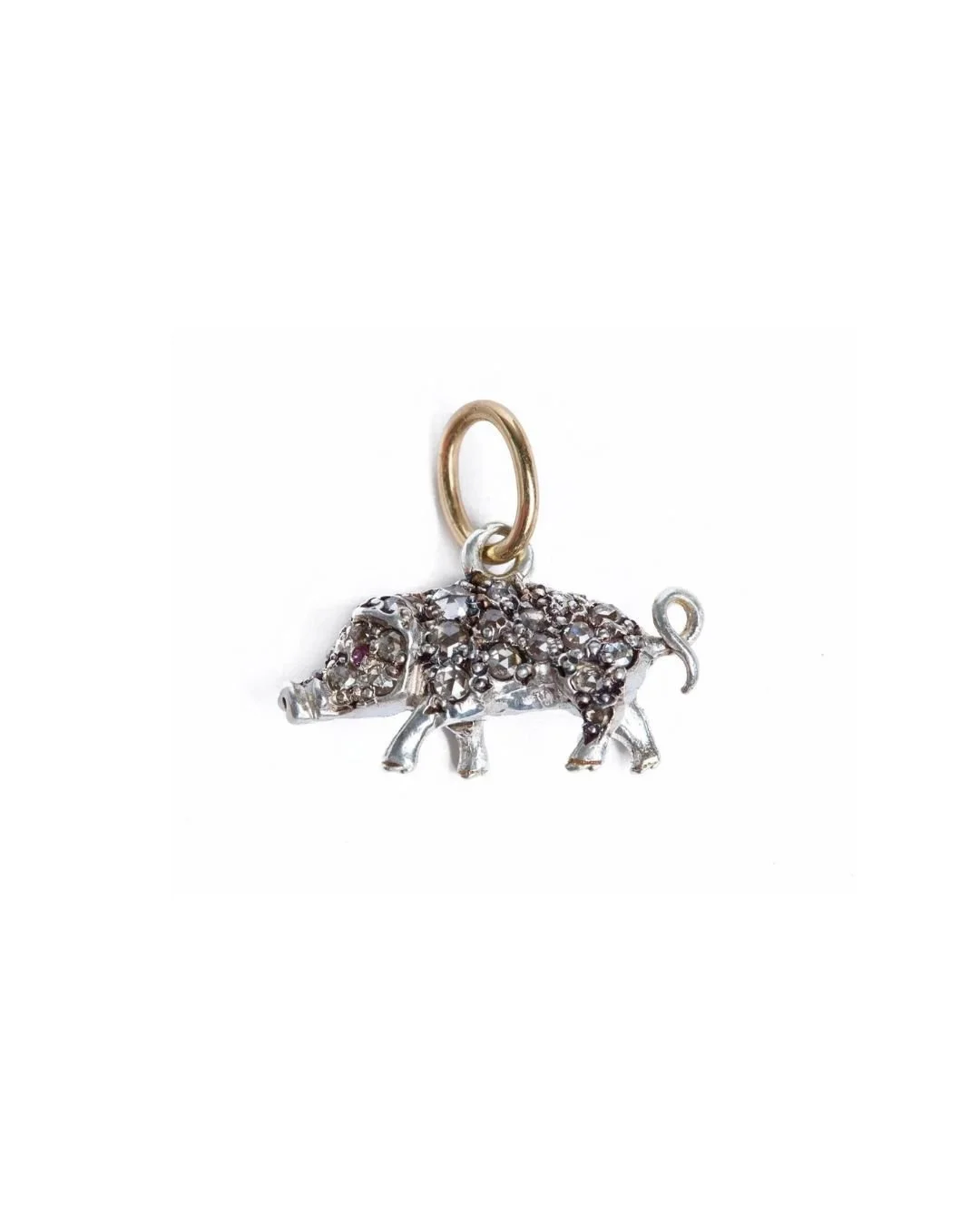 Vintage Diamond Pig Pendant