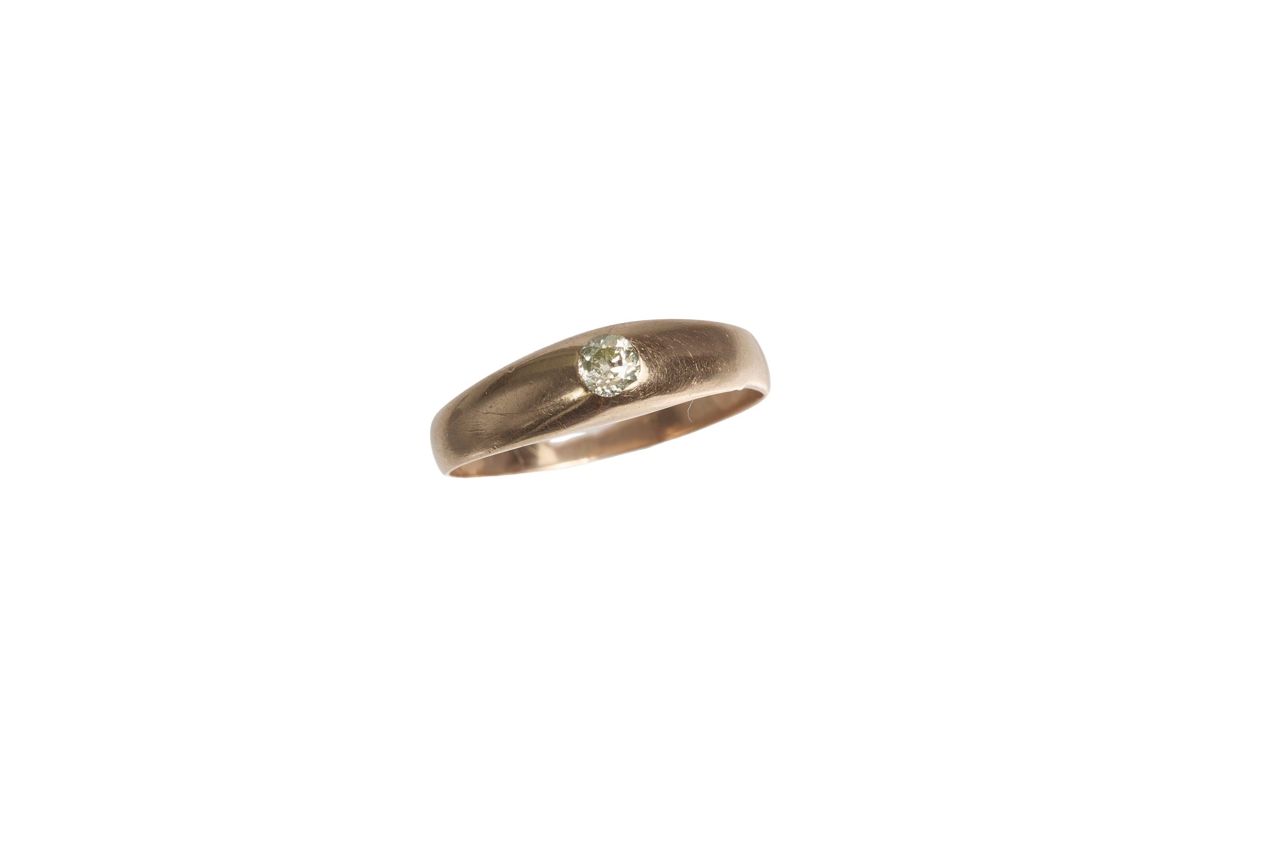 Antique Domed Top 18KT and  Diamond Ring
