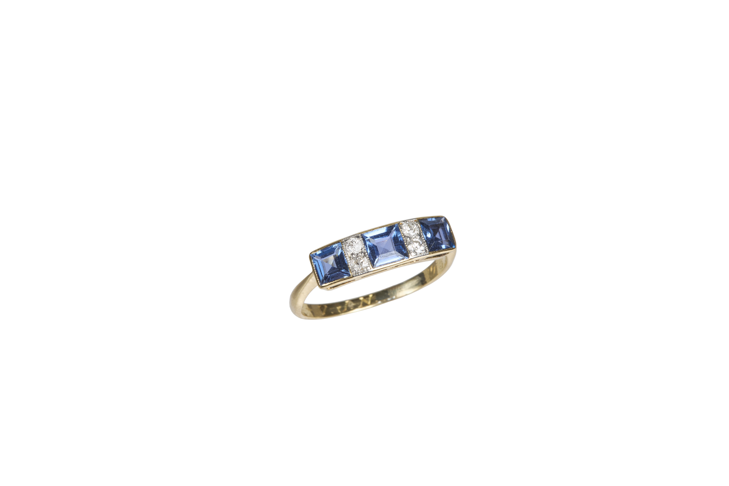 Sapphire and Diamond Square Cut Antique  Ring_0595.png