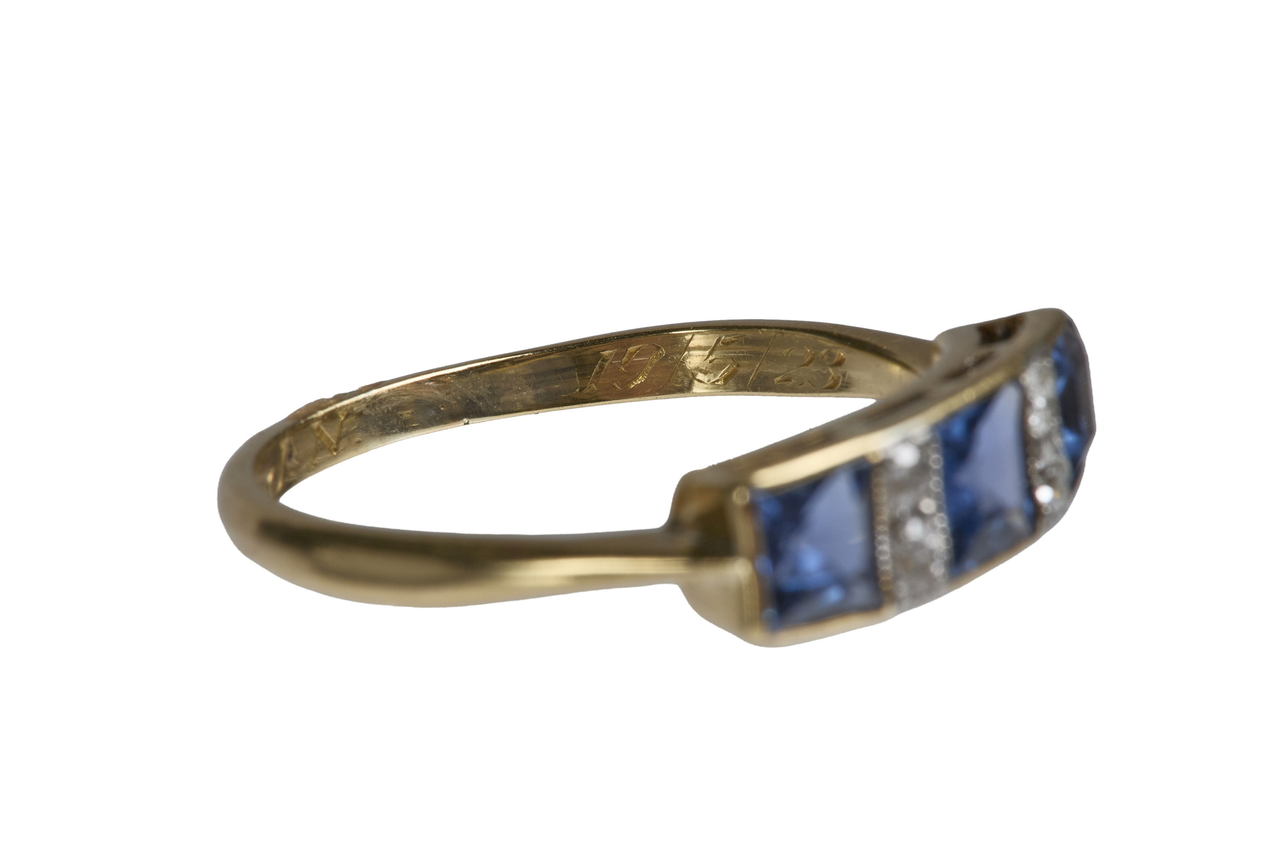 Sapphire and Diamond Engraving Art deco  Ring_0602.png
