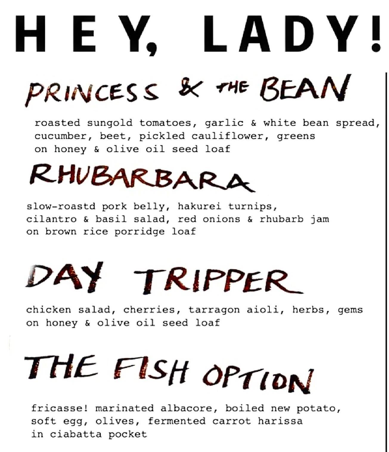 Uhhhhh yeah, I&rsquo;ll take the fish option please?

😏

HEY, LADY!
MONDAY JUNE 13
11am-4pm
RANGOON BISTRO

menu design by @niteturtle