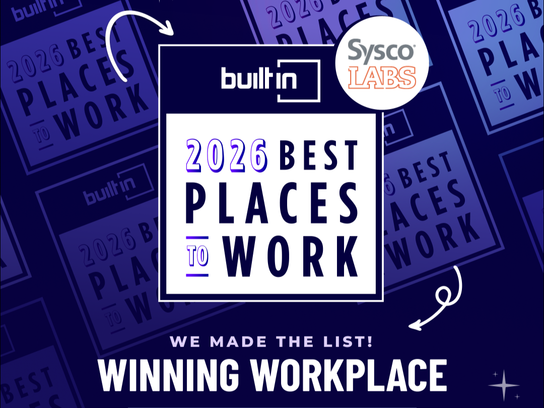 Graphic indicating Sysco LABS is a 2026 Built In Best Places to Work Winning Workplace.