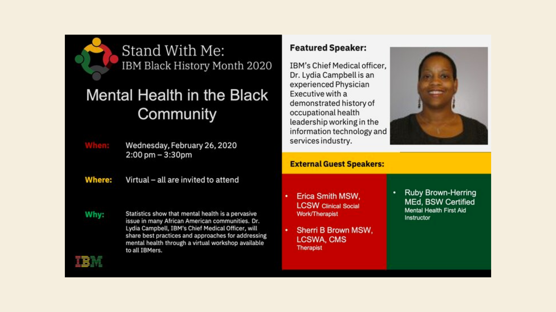 Stand with me IBM Black History Month 2020