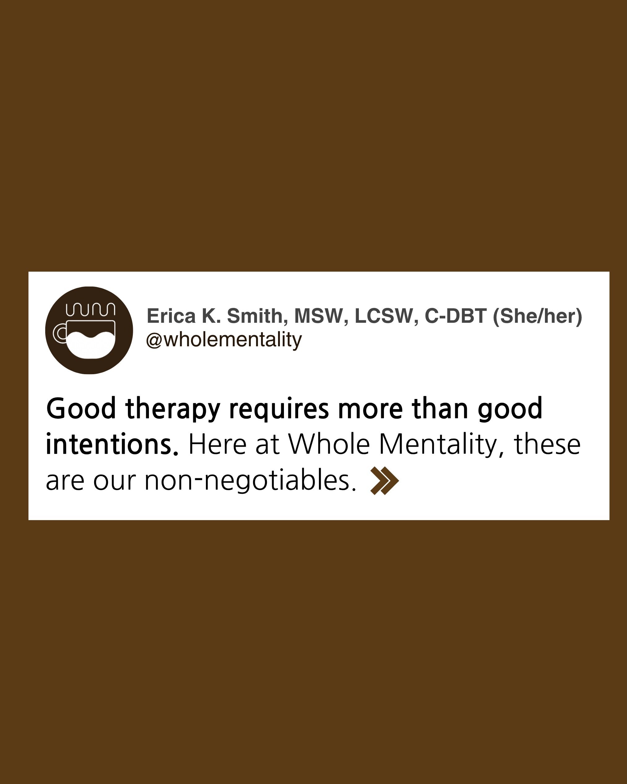 We&rsquo;re not here to teach you how to tolerate a world that&rsquo;s actively harming you and call it healing.

At Whole Mentality, we believe good therapy means looking at the whole picture. Your nervous system, your lived experience, your relatio