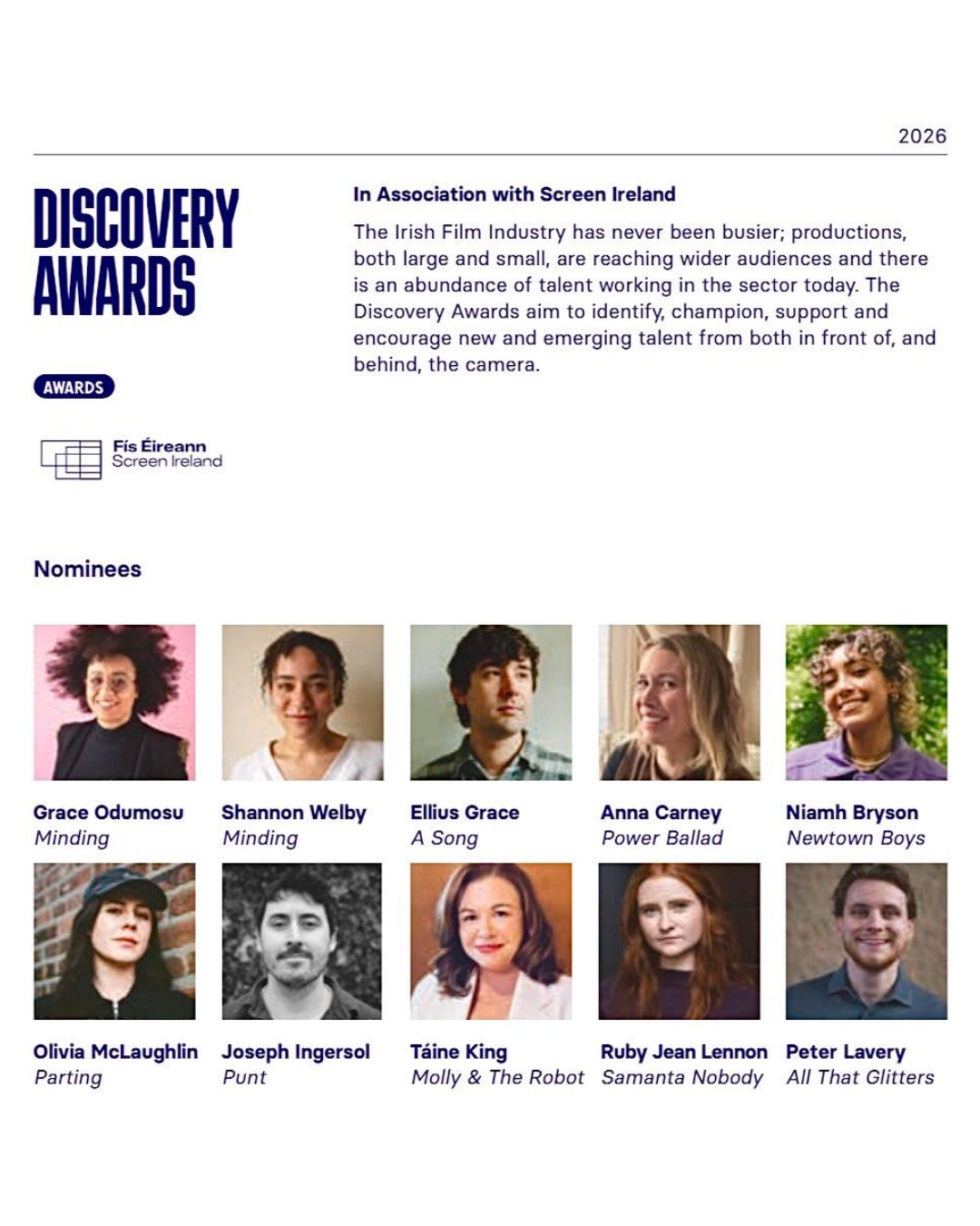 Peter Lavery nominated for a Discovery Award at DIFF