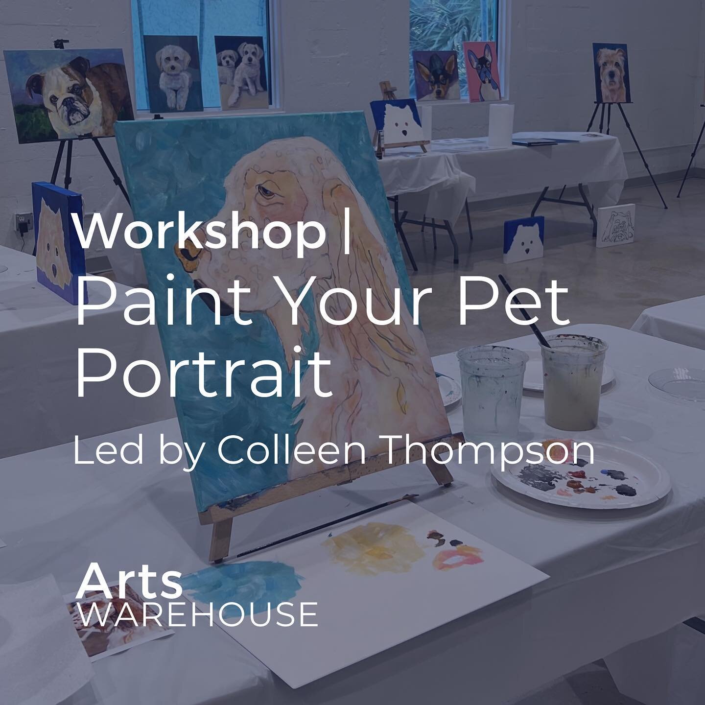 Looking for something creative to do this weekend? 🎨
Join me for my Step-by-Step Paint Your Pet workshop at the @artswarehousedelray this Saturday 
March 25, 2023
11am-3pm 
$110
Leave with a custom 16x20 acrylic portrait of your pet.
No drawing skil