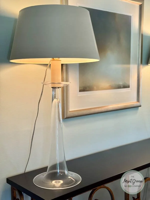 Pair of Glass Trumpet Lamps