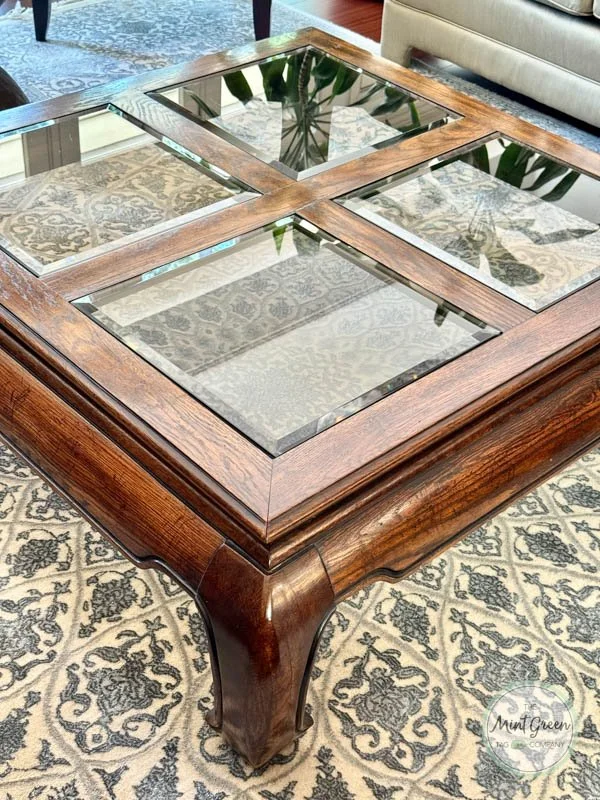 Glass Top Ming Style Coffee Table