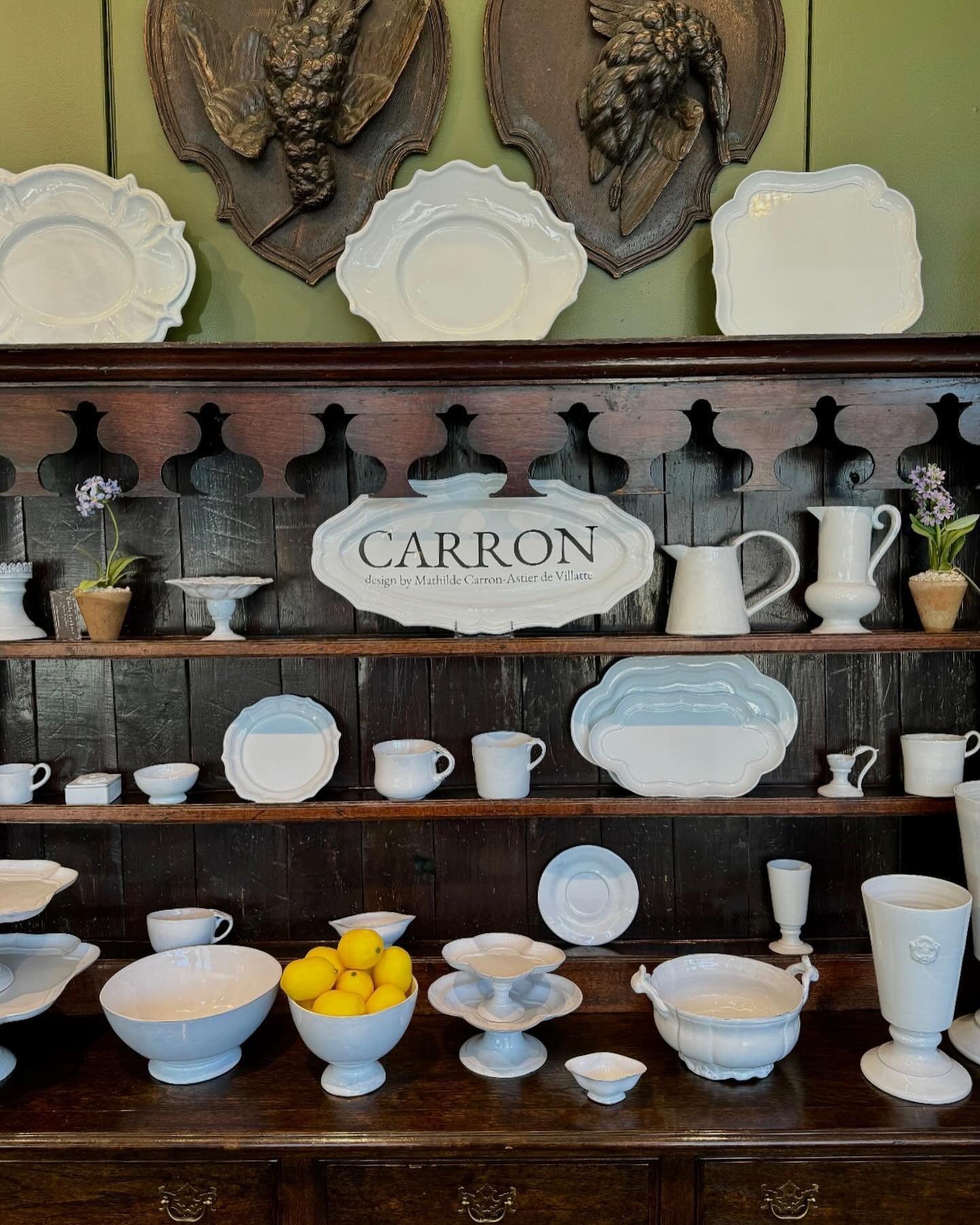 We think the @carron.paris works well against the beautiful antique hutch. Just in time for Mother&rsquo;s Day ! Stop by the San Francisco shop to put your favorite piece aside and we can take care of the rest. #itiswhatwedo #takecareofdetails #mothe