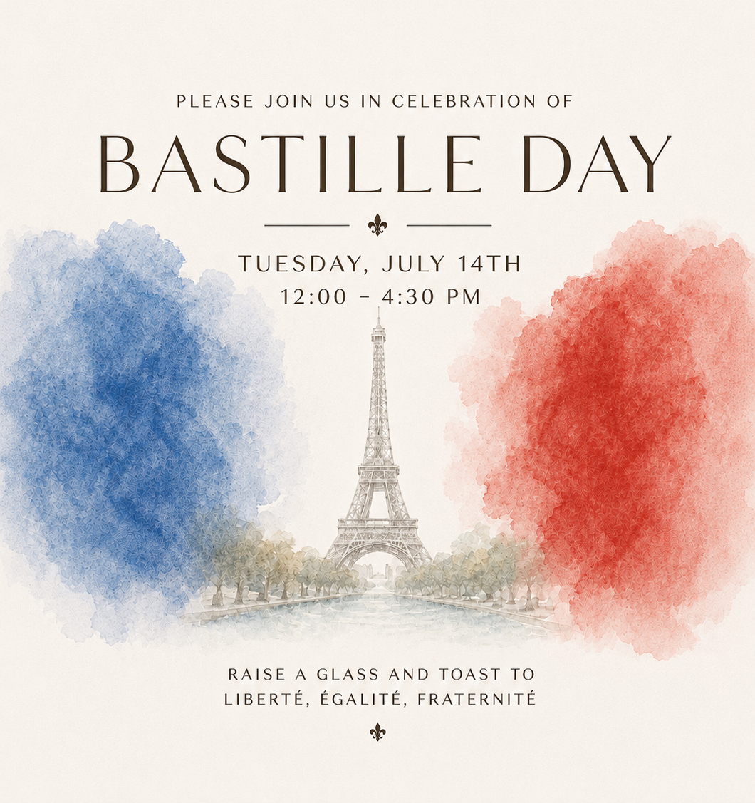 Join us as we raise a glass in celebration of Bastille Day!