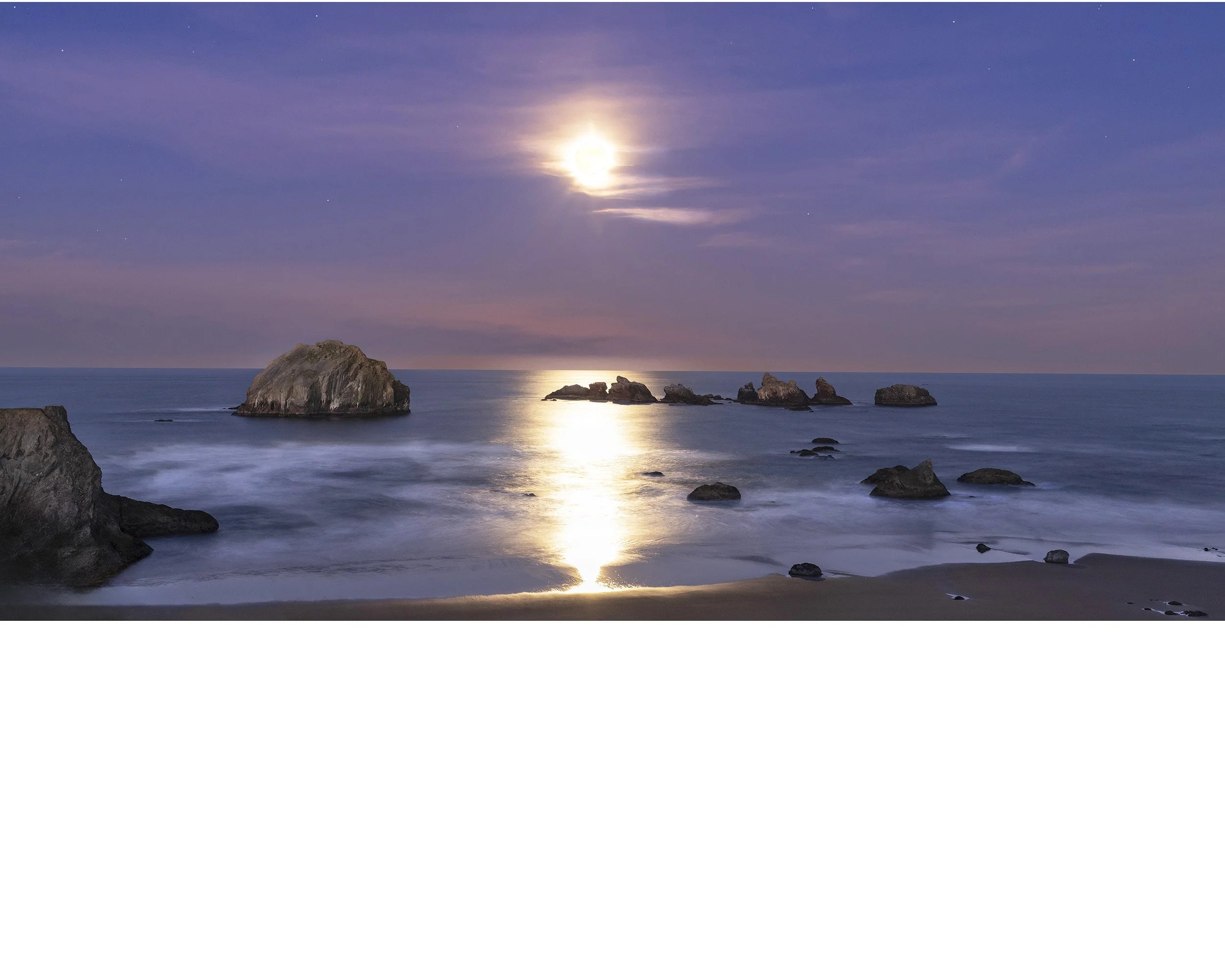 Snow Moon Over Face Rock