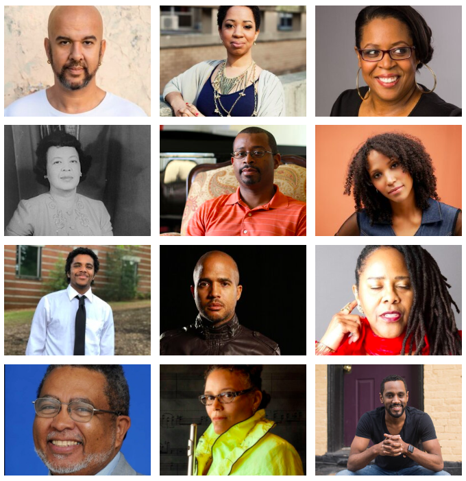 Collage of diverse individuals in various poses and settings.