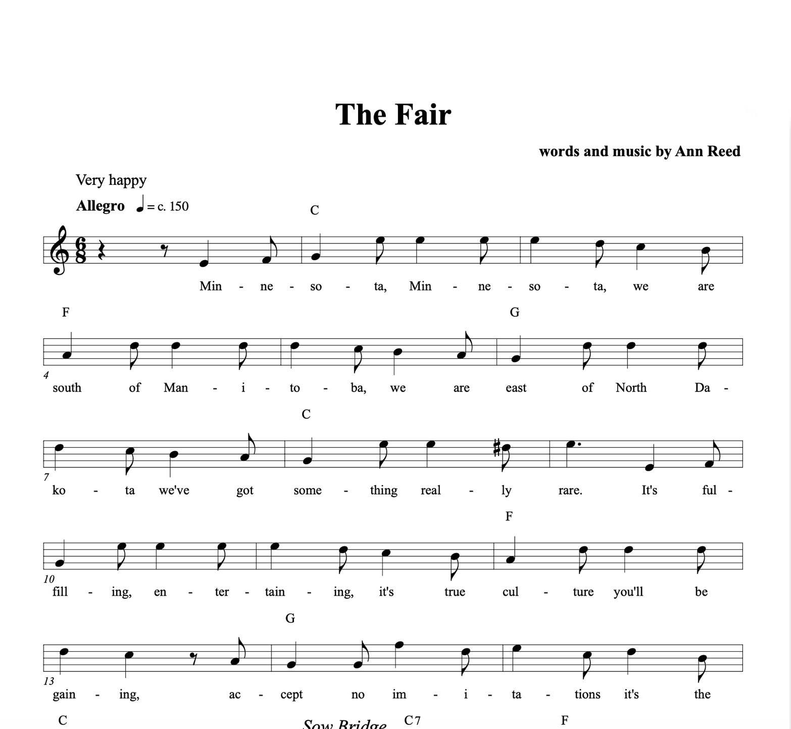 "The Fair" Melody line and guitar chords