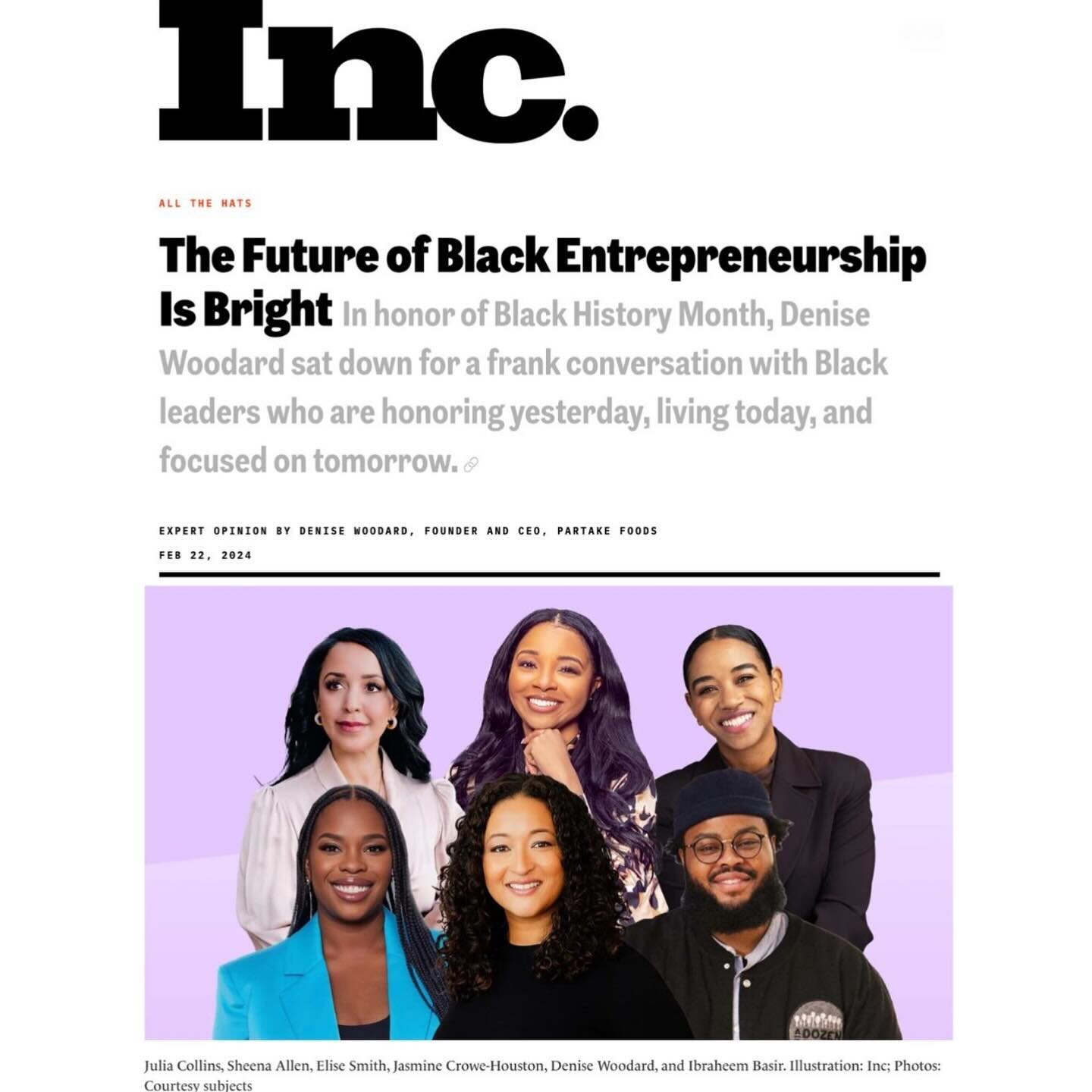 @incmagazine: The Future of Black Entrepreneurship is Bright 

Entrepreneurship is hard, and the road is usually tougher for Black entrepreneurs for so many reasons-funding, biases, etc. But as usual, we push through and find success. Thank you @deni