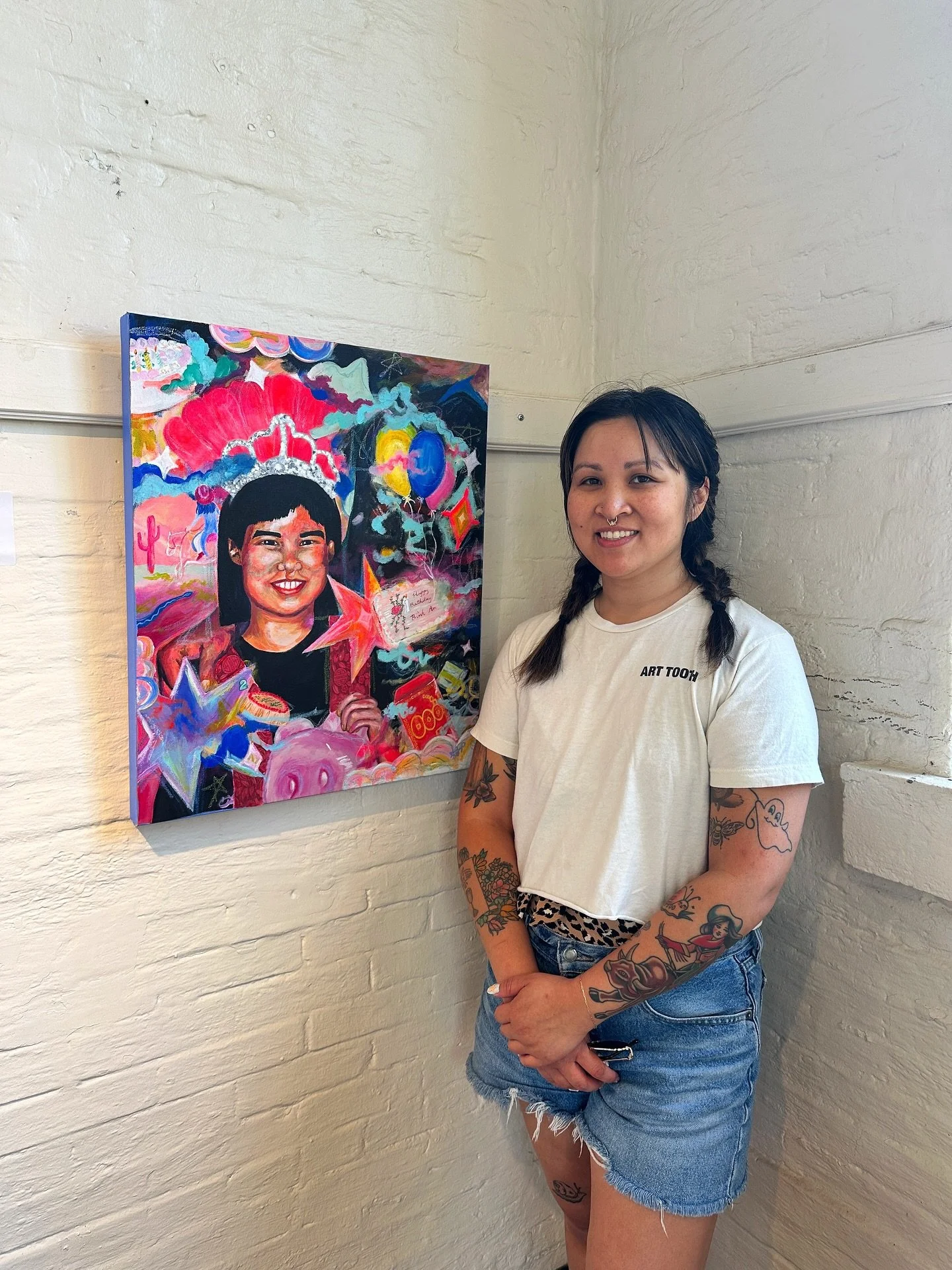 Thank you @sb_cultural_arts for including me in the Mujer Eres: Raices group exhibit! I am grateful to be able to travel to see my work up before the end of the show and grateful for my closes friends to come along with me and make it into a much nee