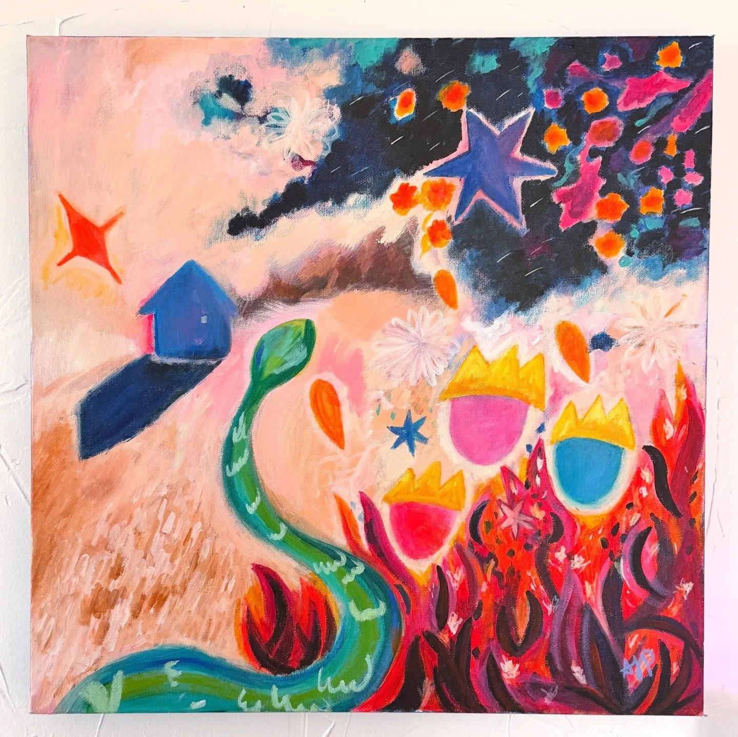 Everything happening is to help us stay on the path. ✨ I finished this last year but hid it away, not quite sure what I thought. Then I realized, it doesn&rsquo;t matter what I think.

&ldquo;Feeling My Way Back&rdquo;
24&rdquo;x24&rdquo;
Acrylic
202