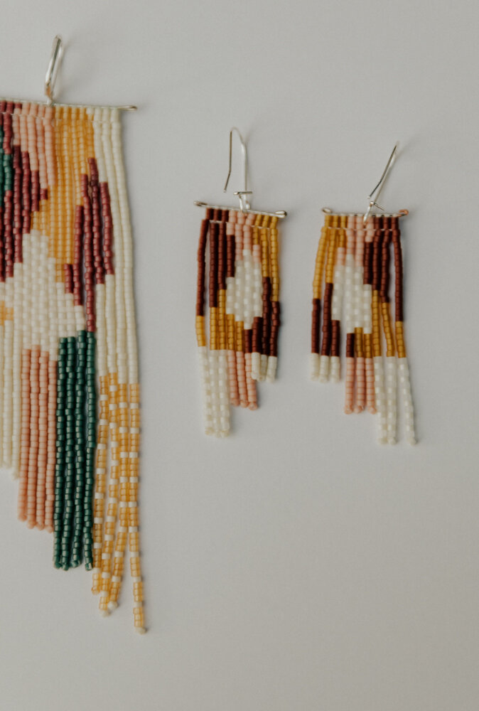 Abstract Danglers {Maroon}