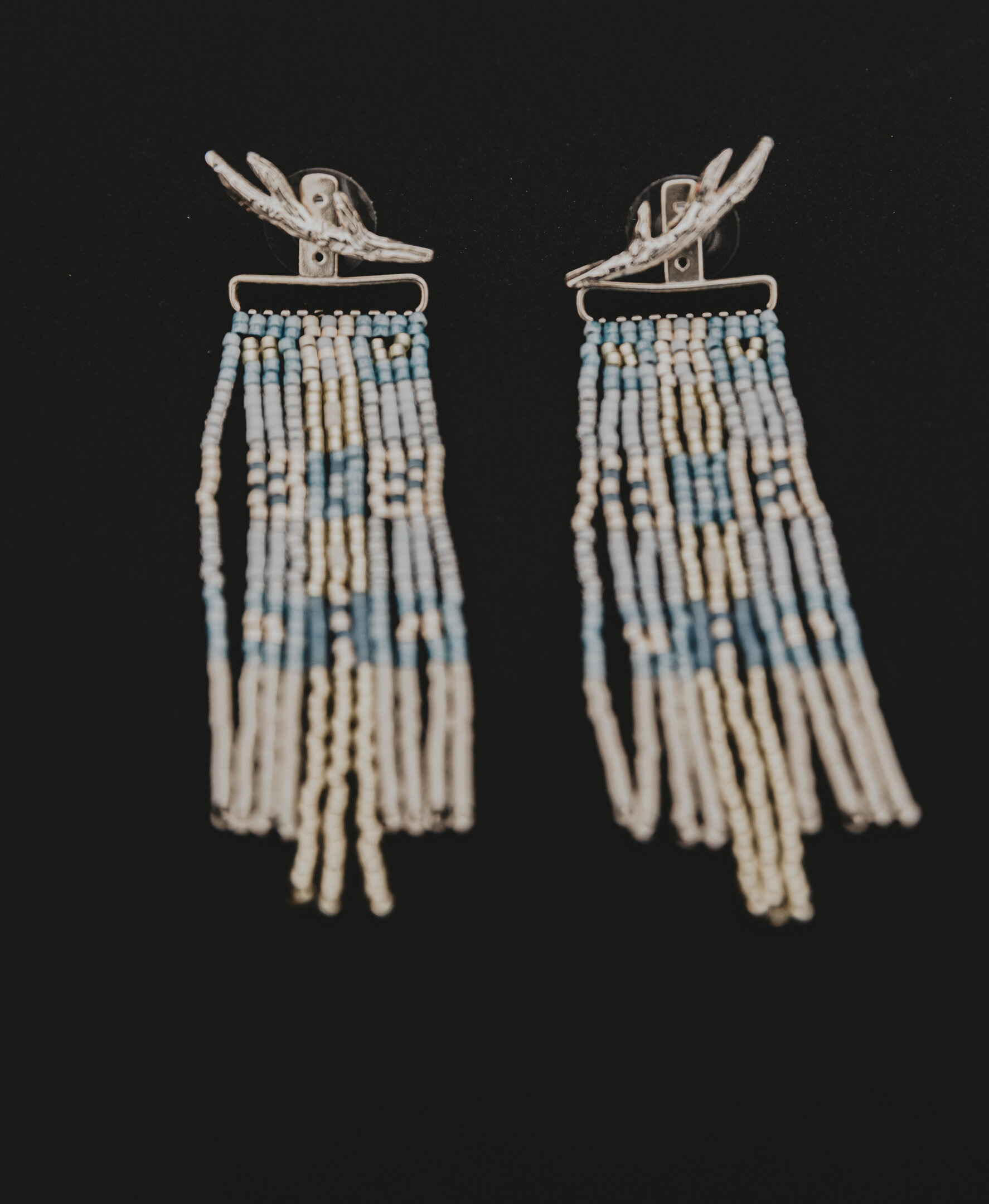 Frosted Blue Quilted Silver Antler Jacket