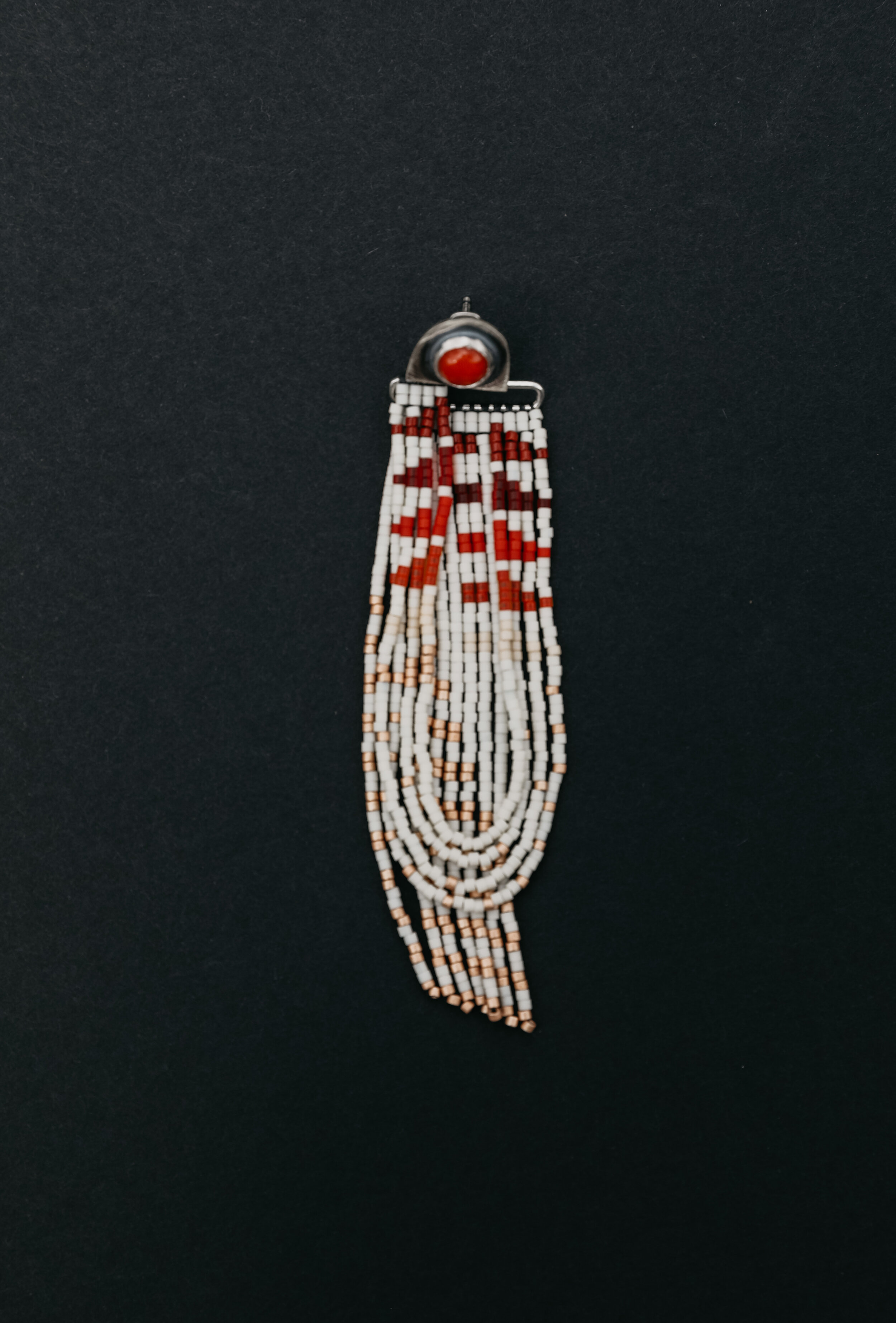 Red Coral + Mountains Hoop Ear Jackets