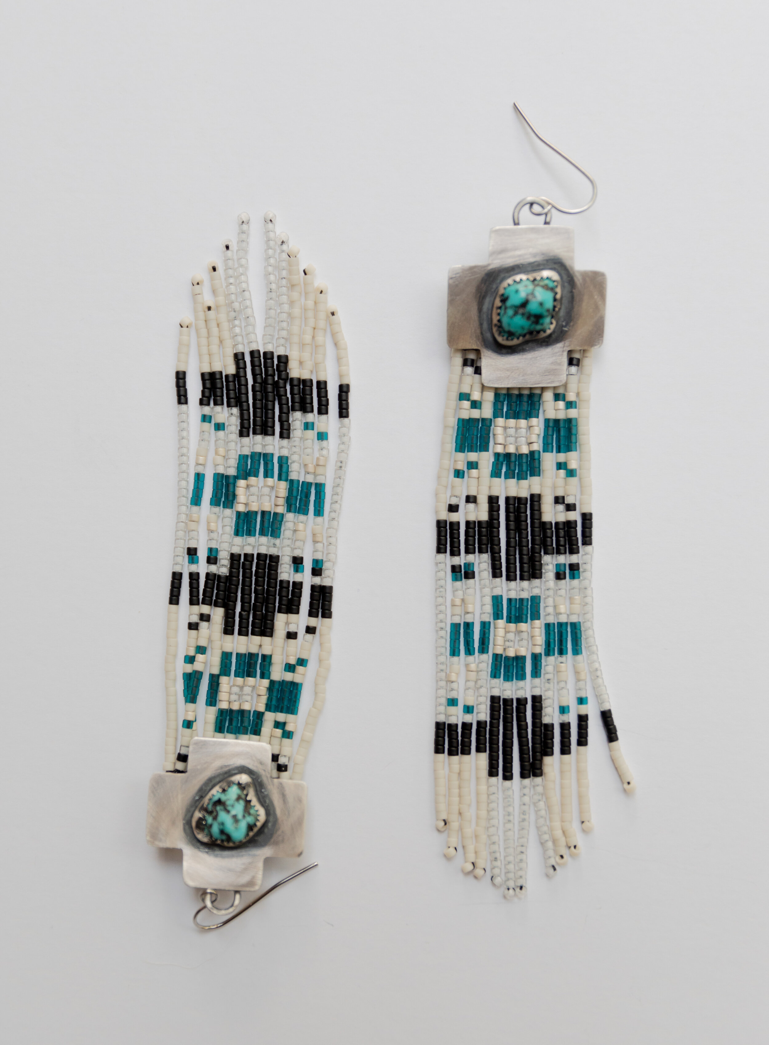 Blue Turquoise Cross Danglers