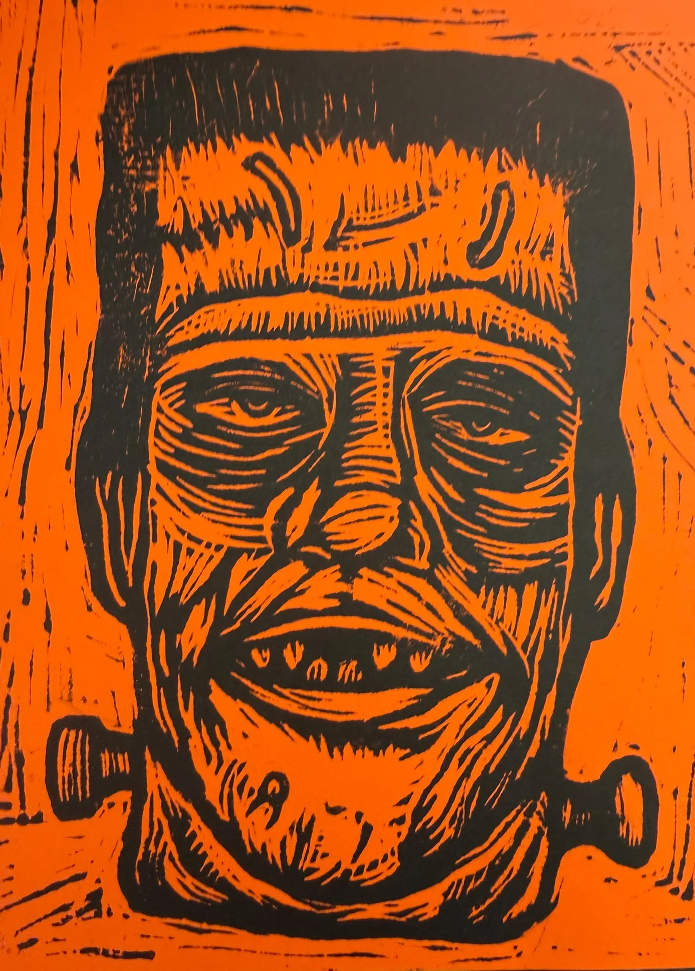 Linocut Frankenstein