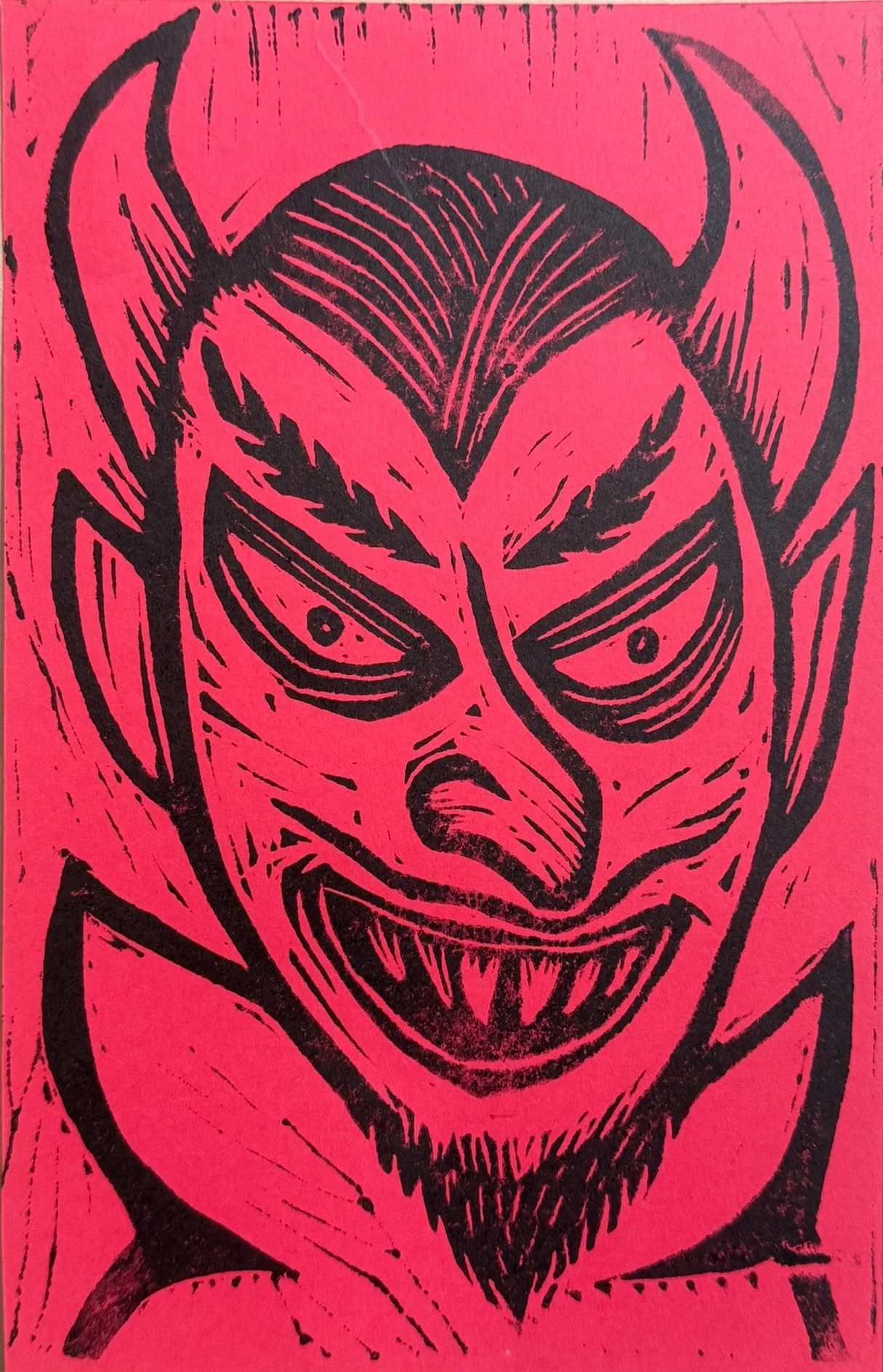 Linocut Devil