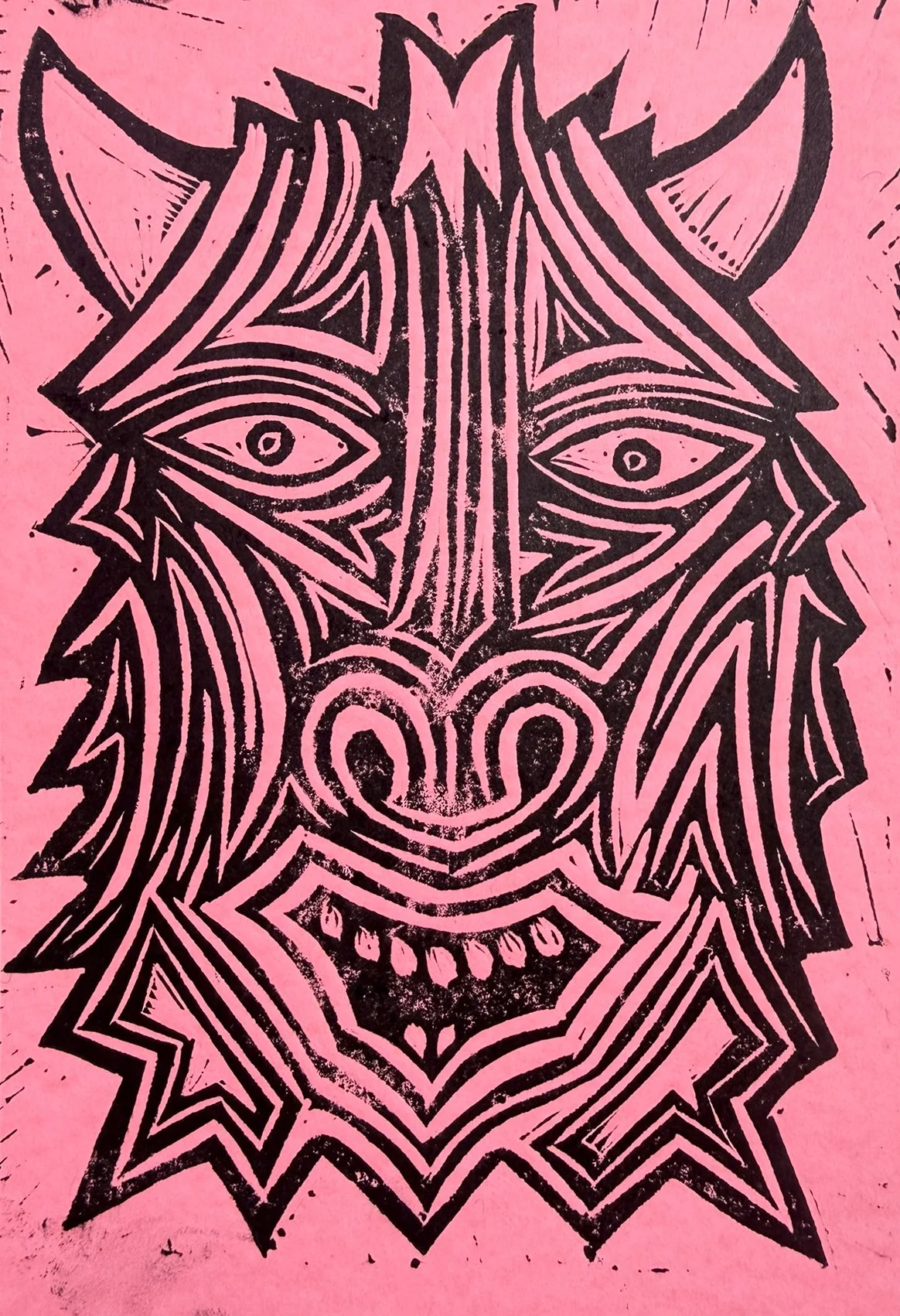 Tribal Horse Lino