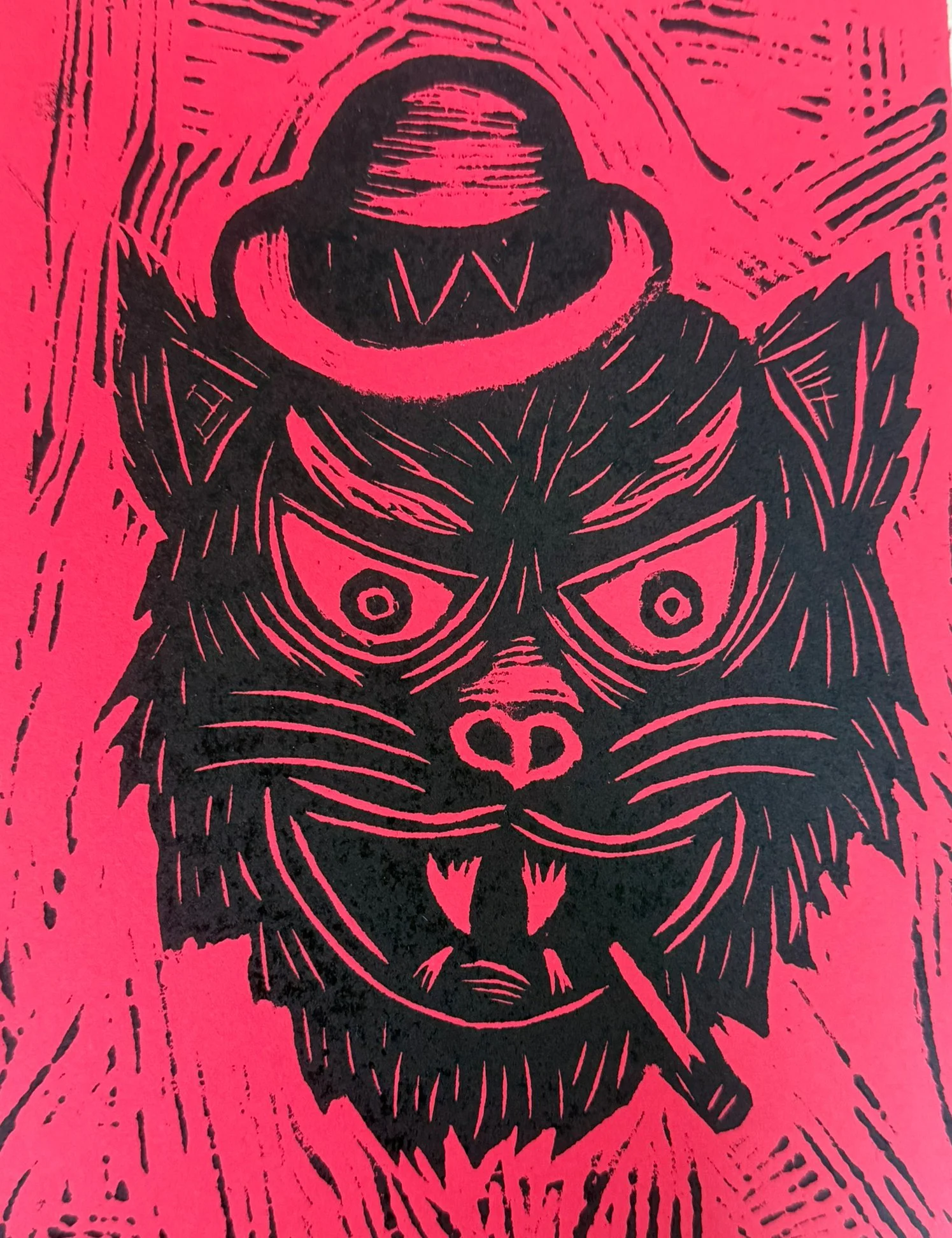 Linocut Cat