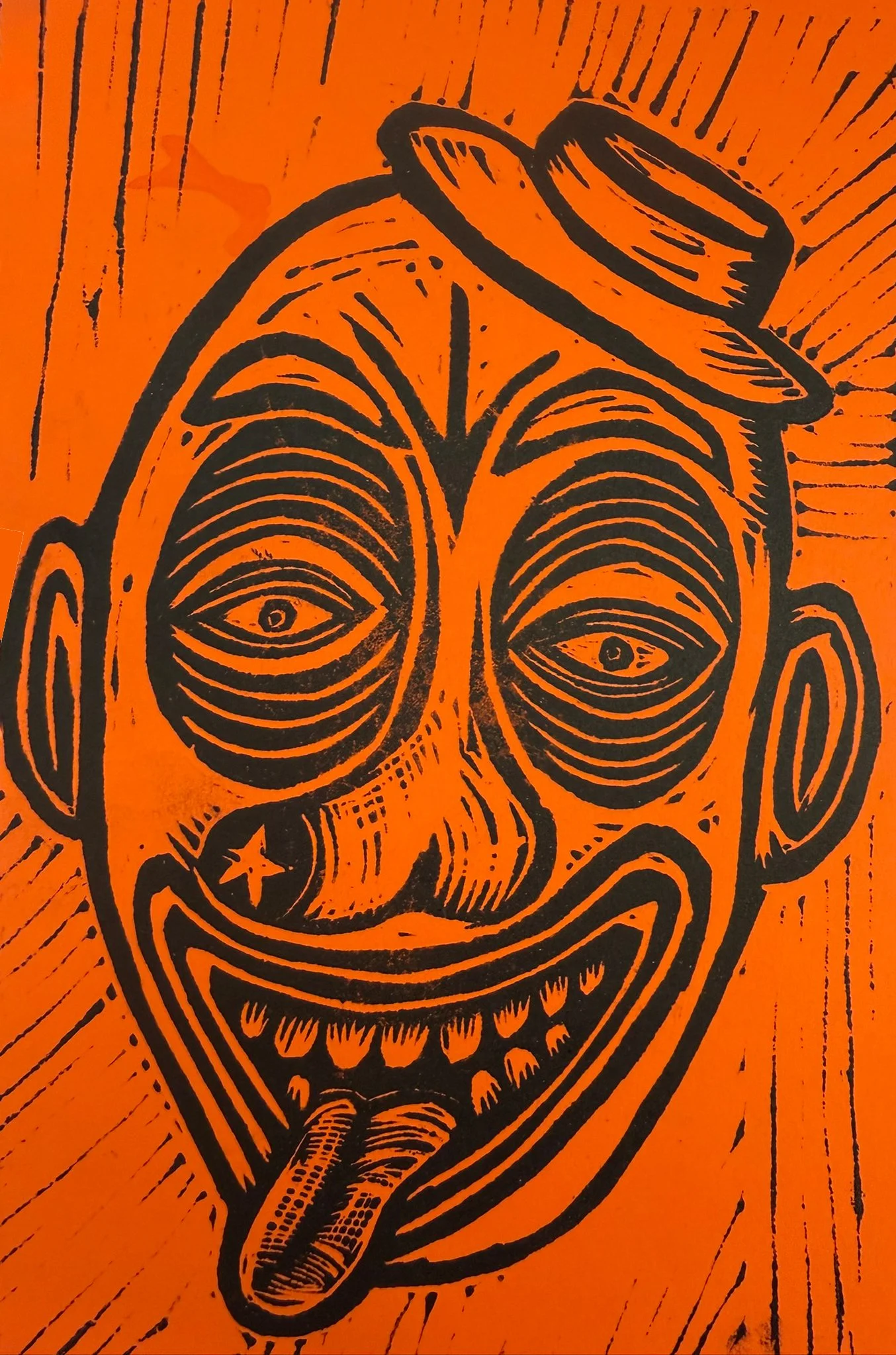 Linocut Clown 3