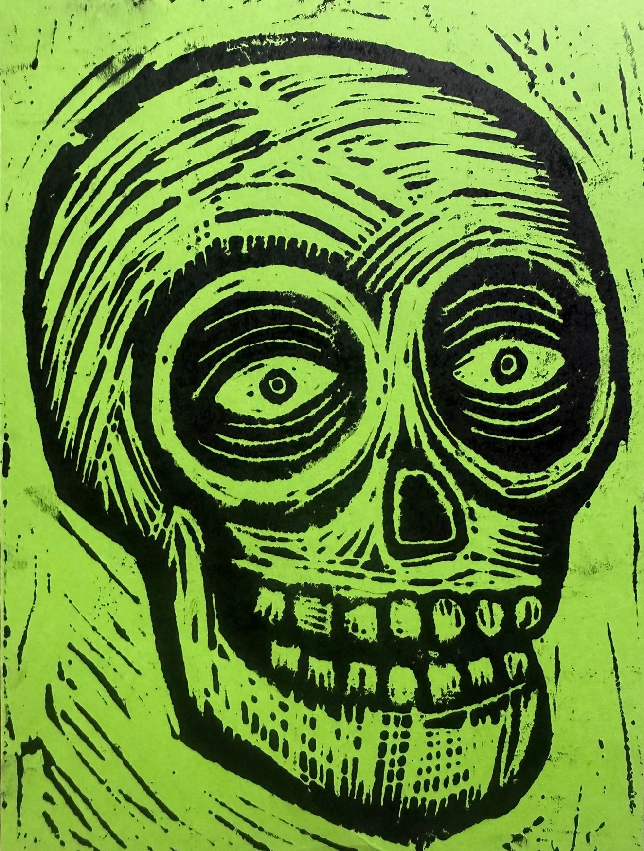 Linocut Skull