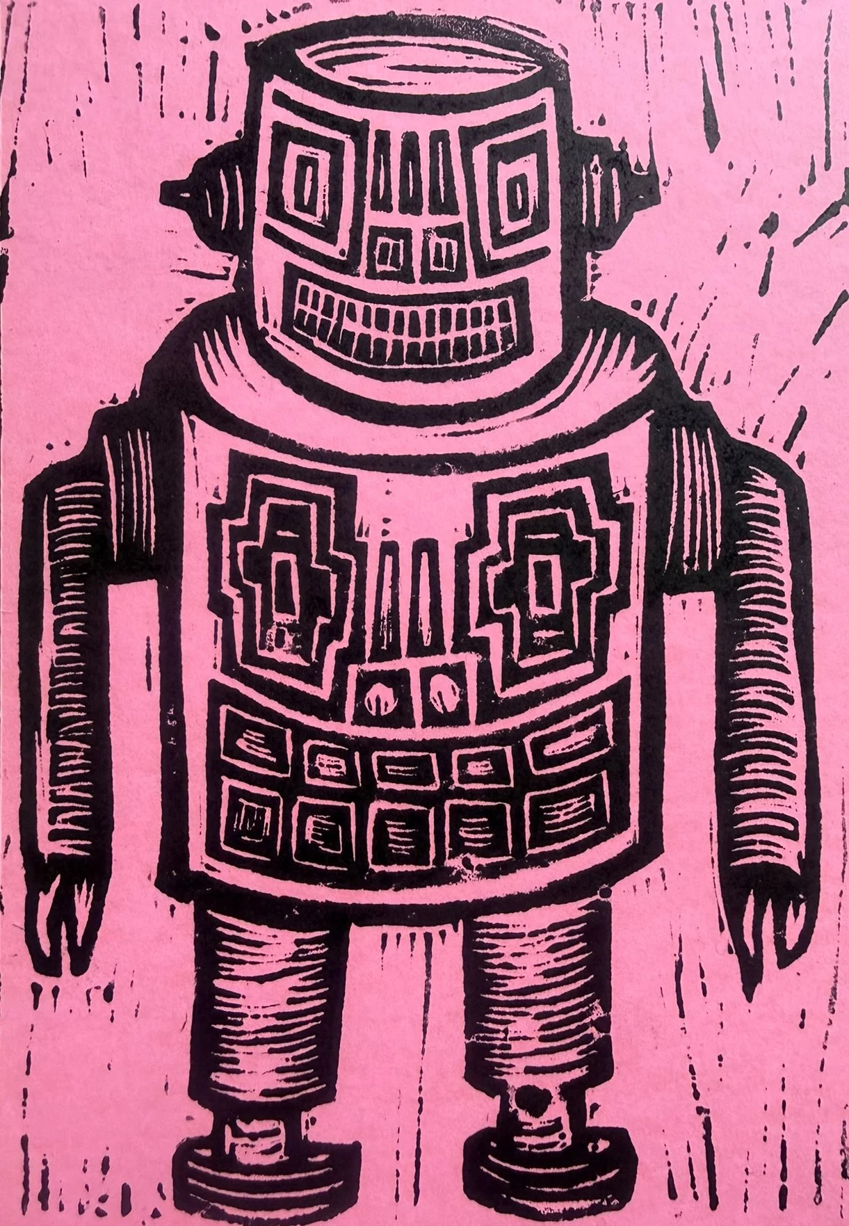 Linocut Robot
