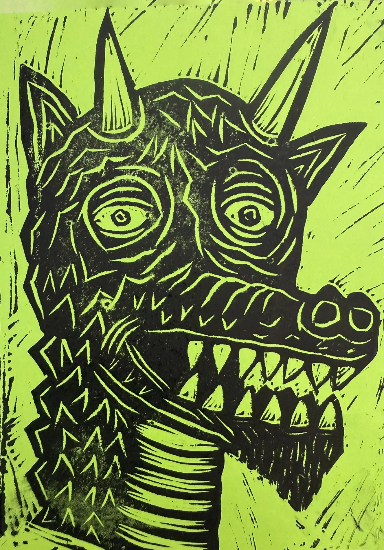 Linocut Dragon