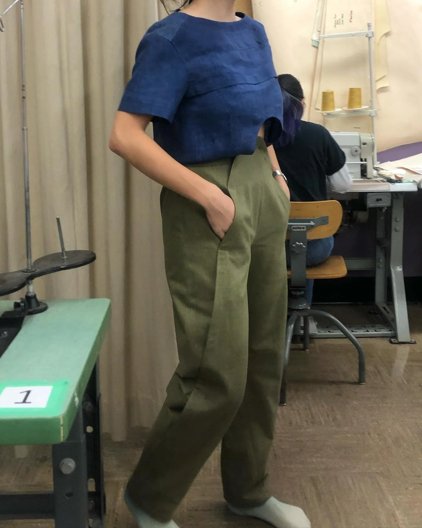 Part Two of the 2nd fashion design course at TMU. An outfit inspired by a movie, Frida (2002). The curved seams on the front are derivative of Frida Khalo&rsquo;s torso casts.