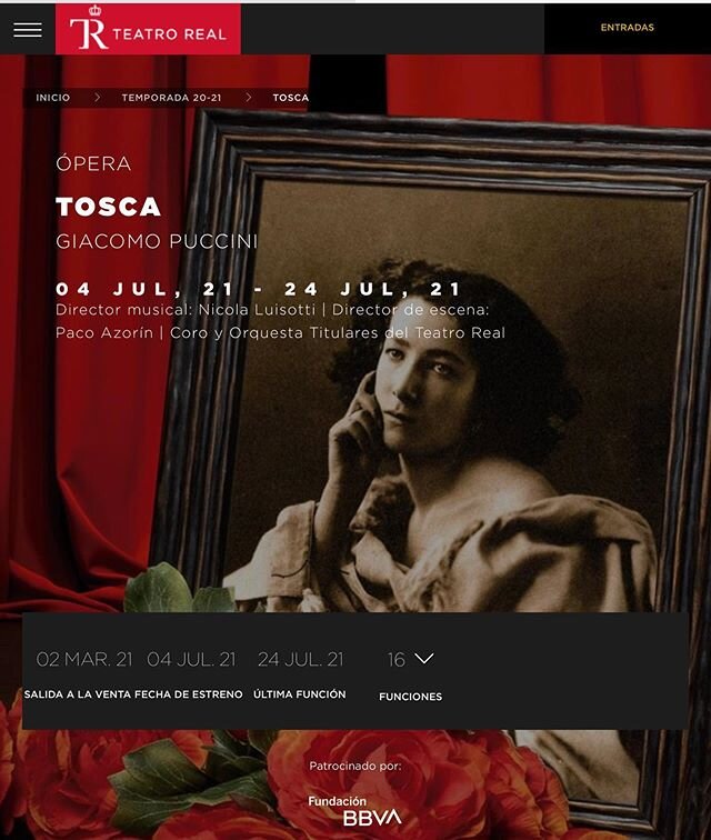 Muy emocionado de regresar al @teatro_real para cantar el rol del Sacrist&aacute;n en Tosca en 2021 dirigido por Nicola Luisotti con un elenco de lujo!  #teatroreal #opera #valerianolanchas