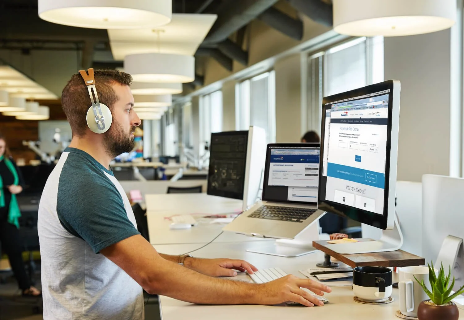 Dallas corporate photography capturing focused work at modern offices.